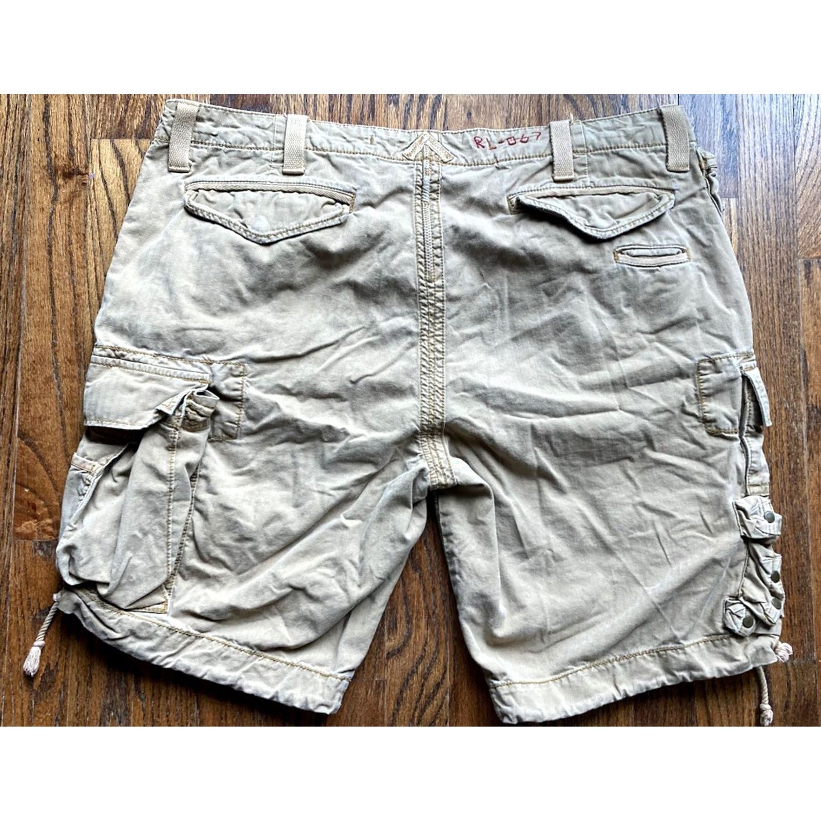 Polo Ralph Lauren VINTAGE Polo Ralph Lauren Cargo Shorts Mens 40 Beige Cotton Flat Front Pockets 90s Army Baggy Size US L / EU 52-54 / 3 - 2 Thumbnail