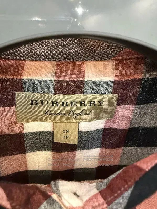 Burberry Burberry Light Gray Cotton Check Long Sleeve Shirt. Size XS / US 0-2 / IT 36-38 - 6 Thumbnail