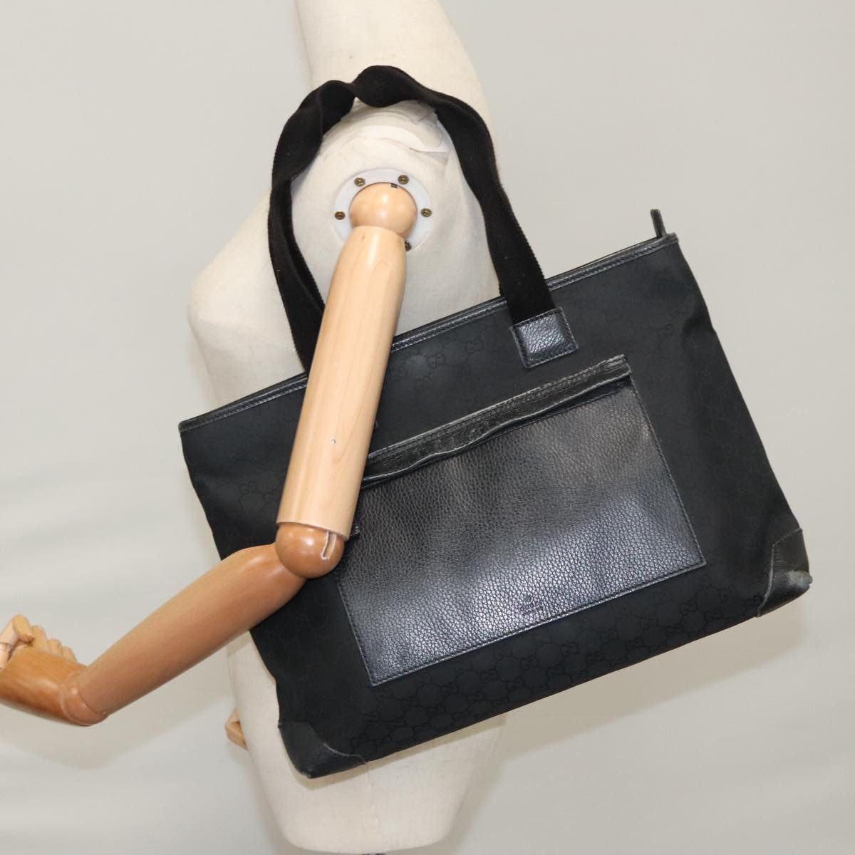 Gucci GUCCI GG Canvas Tote Bag Outlet Black Silver Size ONE SIZE - 24 Thumbnail