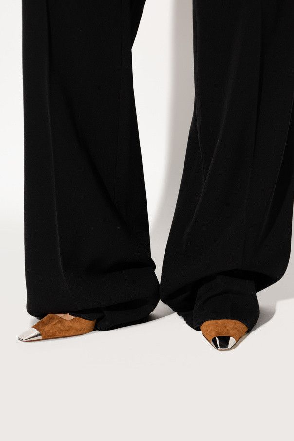 Saint Laurent Paris o1s1wg111024 Blade Slingback Pumps In Suede in Brown Size US 8.5 / IT 38.5 - 2 Thumbnail