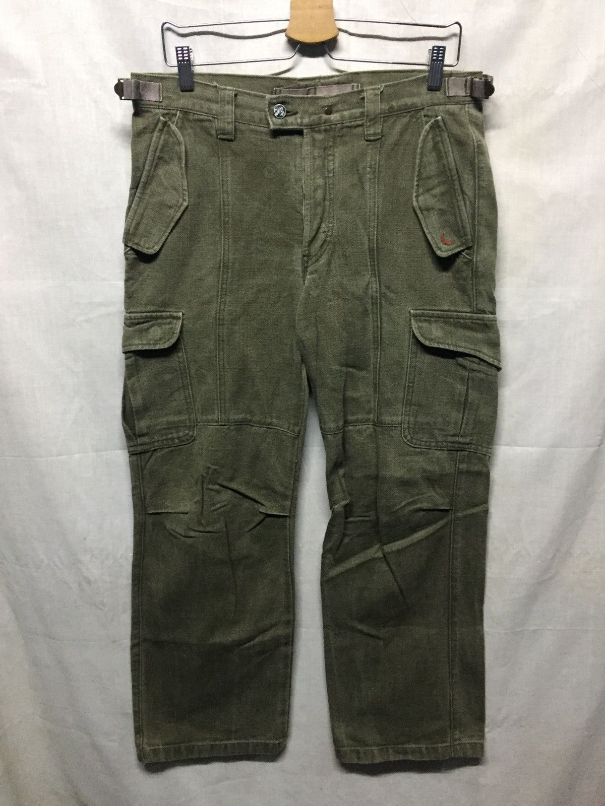 Japanese Brand × Le Grande Bleu (L.G.B.) Japanese Brand Dusty Olive Snap Button Cargo Pants Size US 34 / EU 50 - 1 Thumbnail