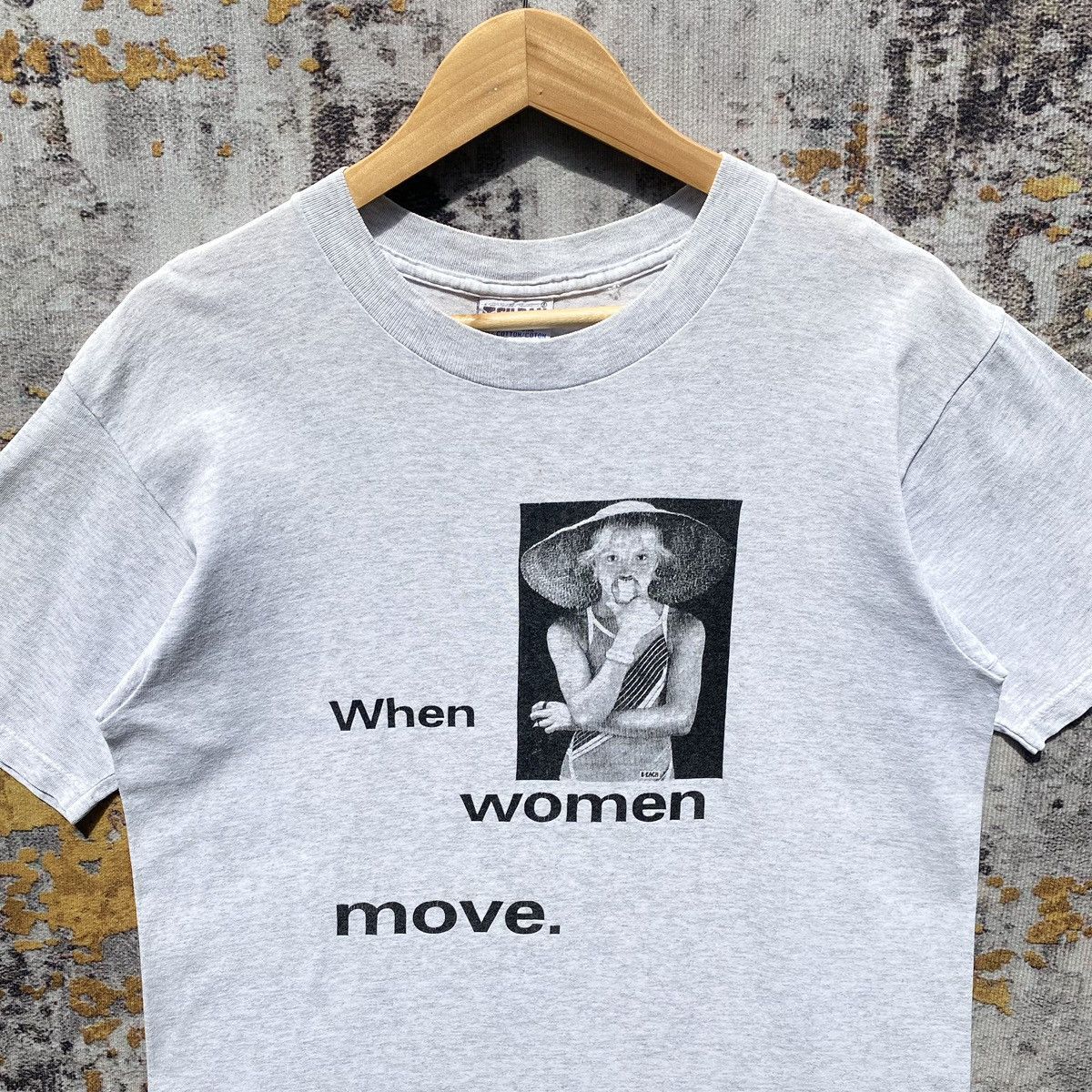 Arts & Science Vintage 90s When Women Move Wording Art Shirt Size US M / EU 48-50 / 2 - 5 Thumbnail