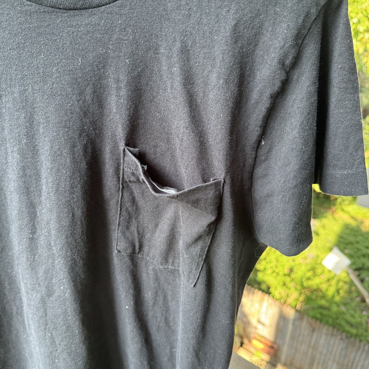 Vintage 80s Black Blank Pocket Shirt Paper Thin ERD Grunge Size US M / EU 48-50 / 2 - 4 Thumbnail
