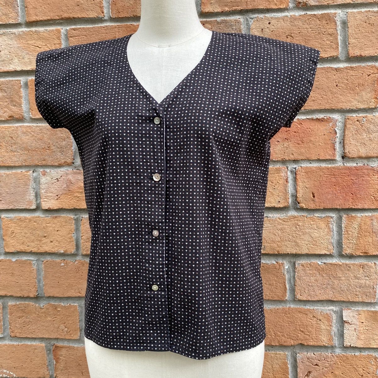 Kenzo KENZO Black Dot V-Neck Blouse Size M / US 6-8 / IT 42-44 - 13 Thumbnail