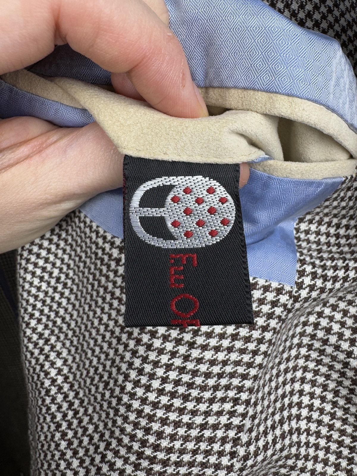 Pal Zileri Pal Zileri Concept Hemp Linen houndstooth unlined blazer 56 Size 46R - 11 Thumbnail