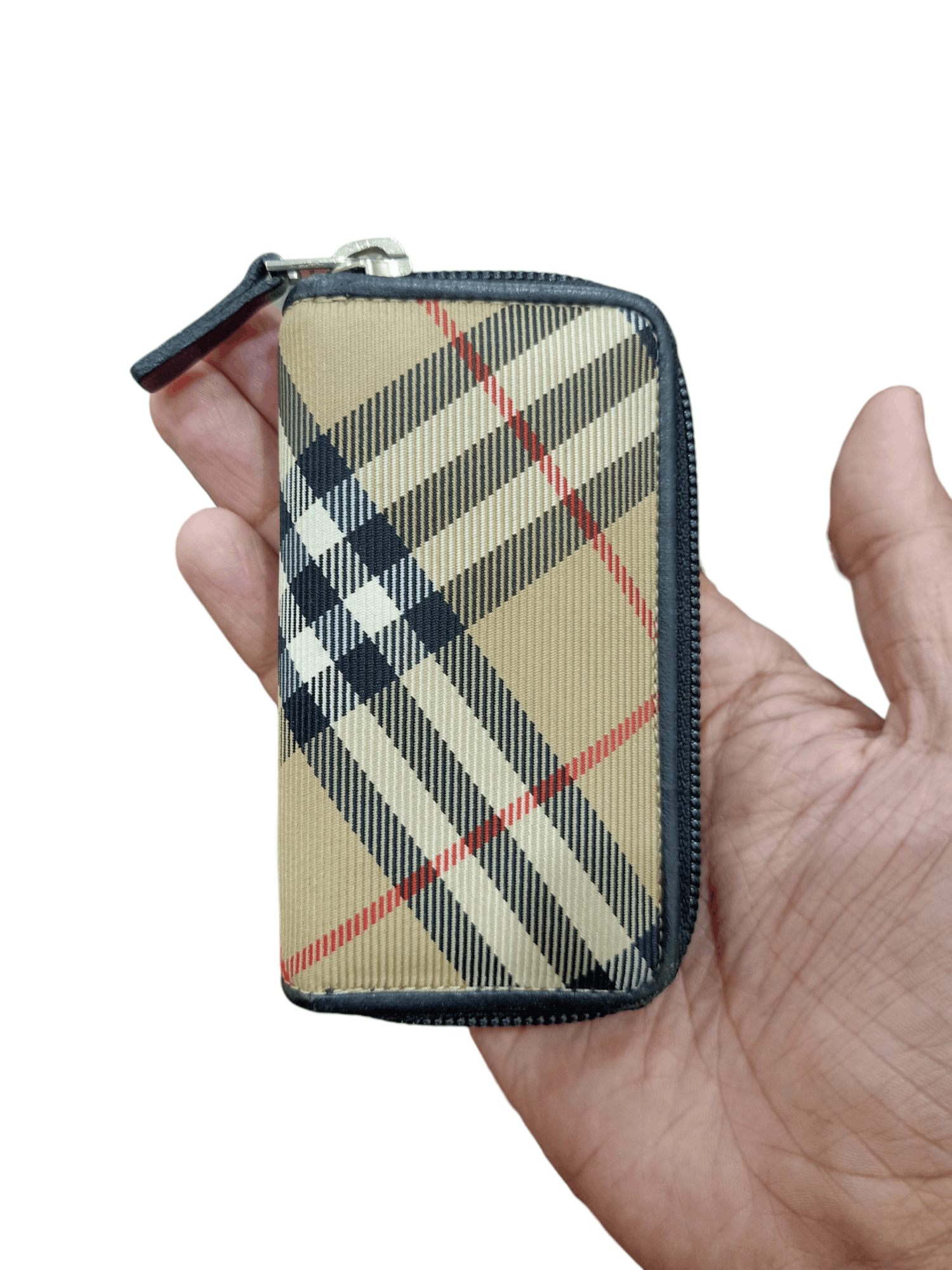 Burberry Burberry Nova Check Leather Key Case Holder Size ONE SIZE - 1 Thumbnail