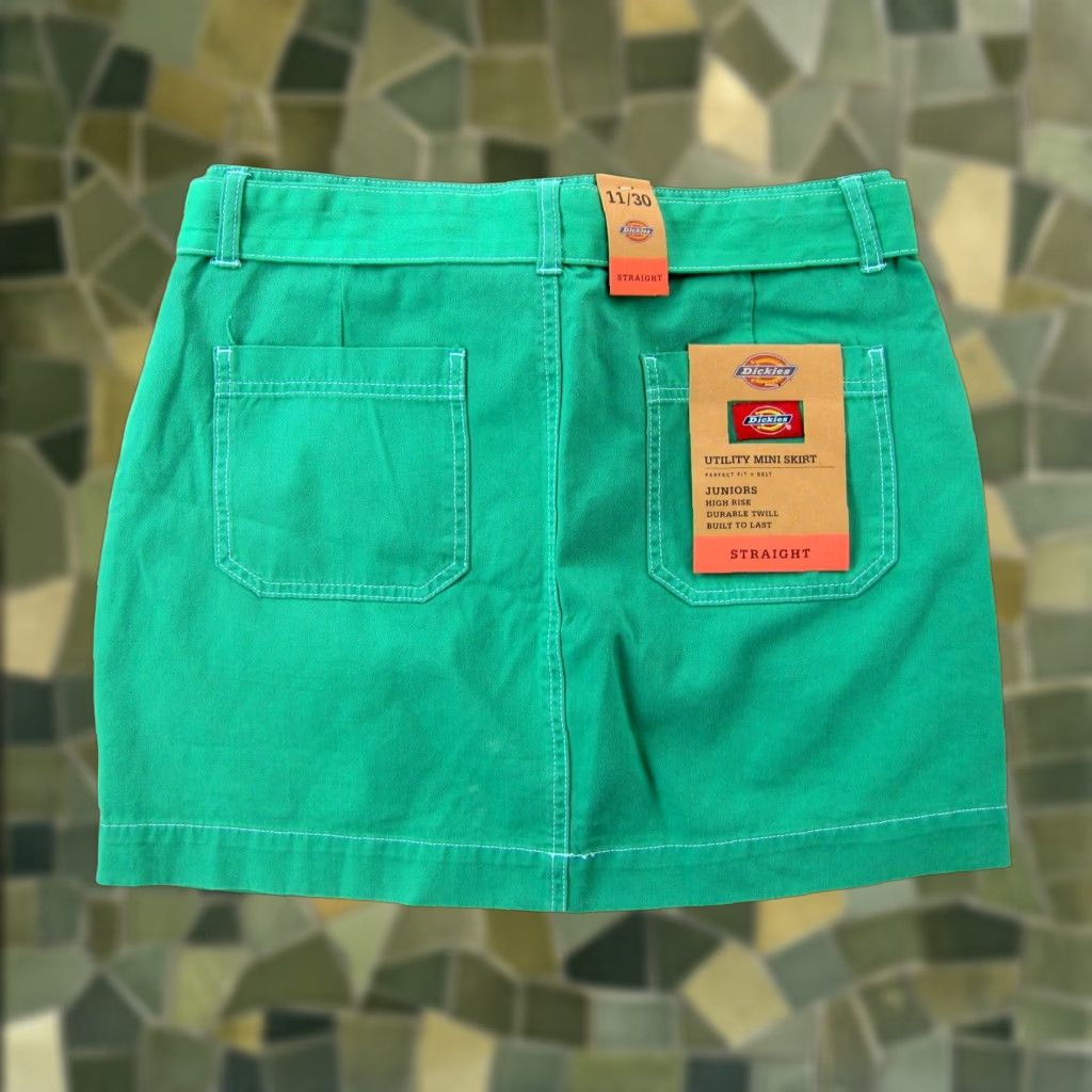 Dickies Dickies Green Cotton High Rise Straight Utility Mini Skirt Junior 11 Womens Short Skirt (NWT) Size 32" / US 10 / IT 46 - 1 Thumbnail