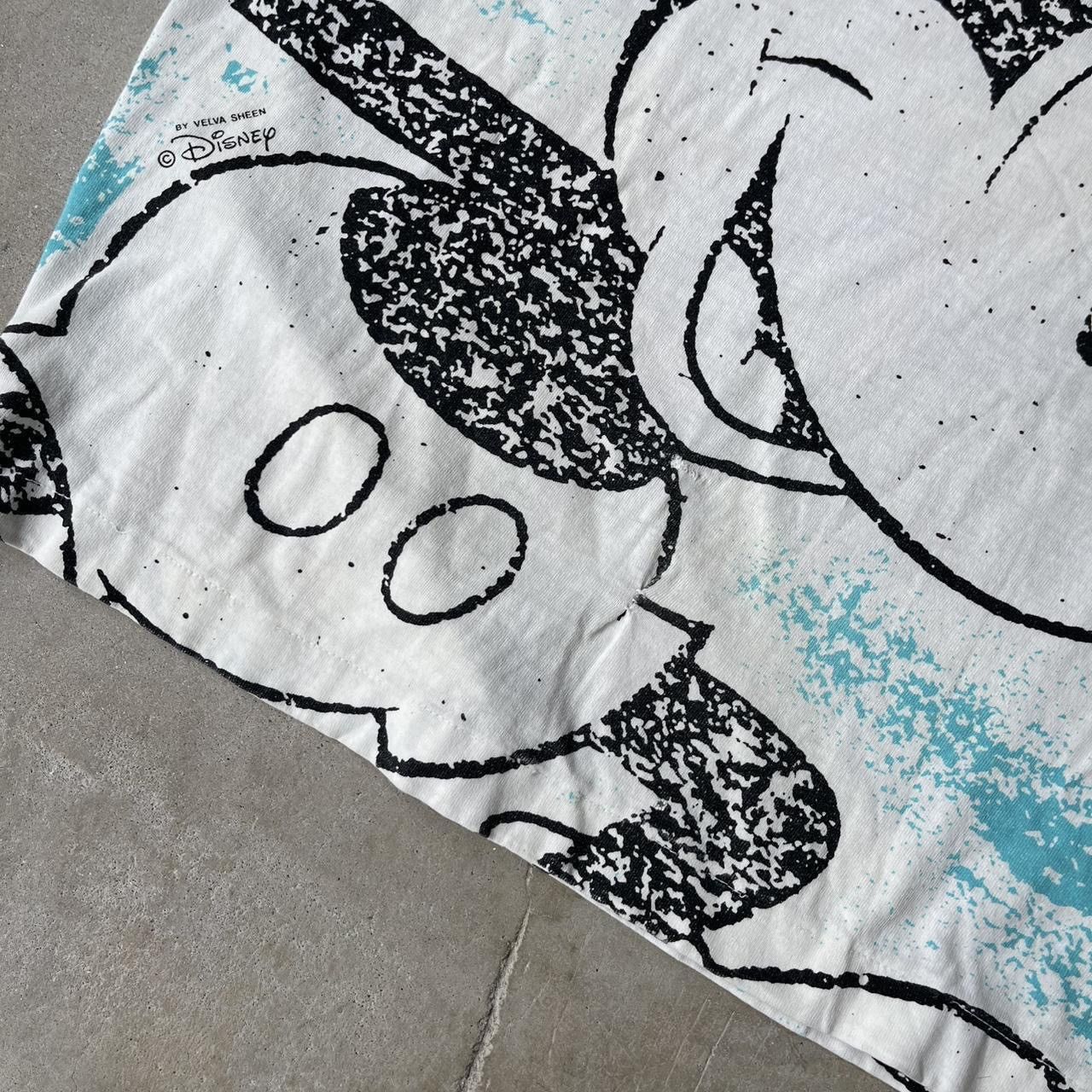 Velva Sheen ★ 80S VELVA SHEEN VINTAGE SINGLE STITCH MICKEY CROPPED AOP Size US XL / EU 56 / 4 - 5 Thumbnail