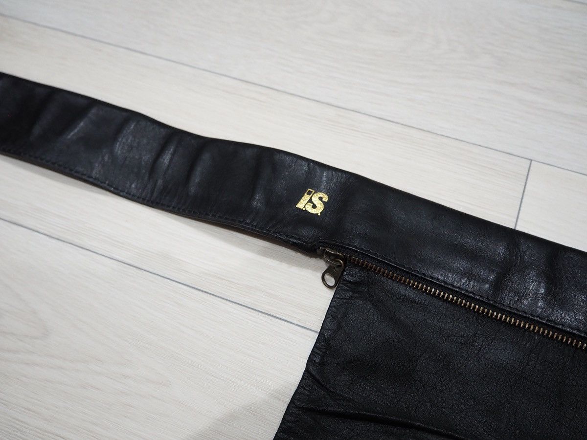 Issey Miyake Rare 80s I.S. Issey Miyake Convertible Zipper Leather Belt Size ONE SIZE - 2 Thumbnail