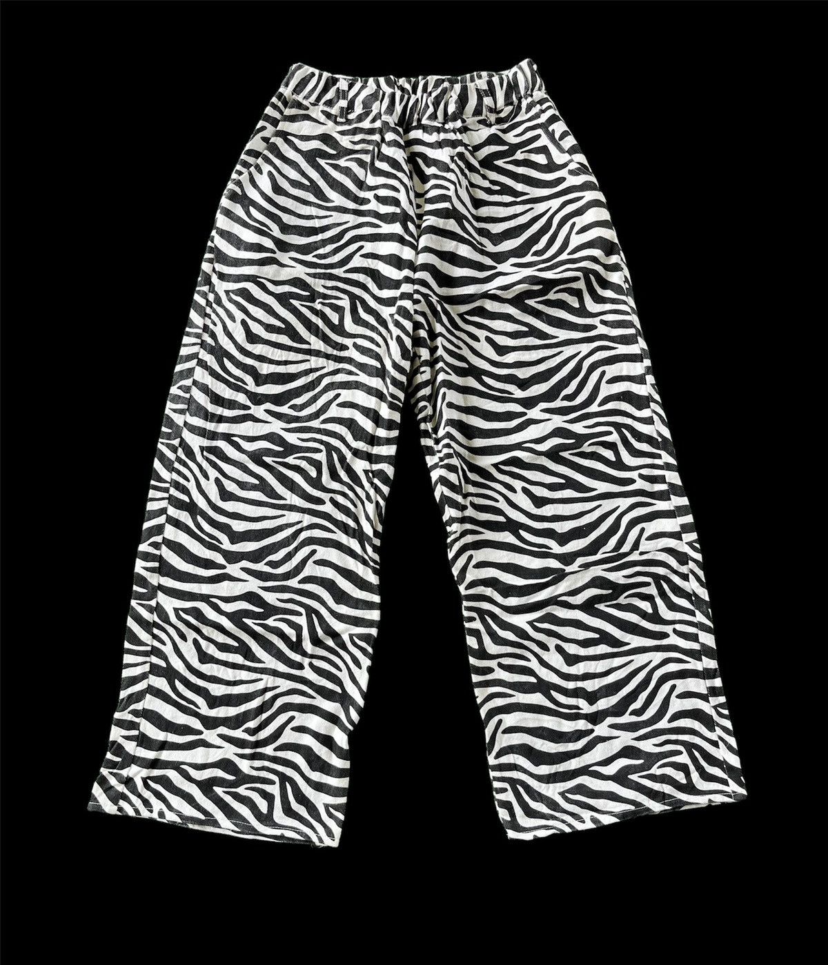 image of Designer Wego Zebra Design Baggy Pants Unisex Japan in Black, Men's (Size 30)