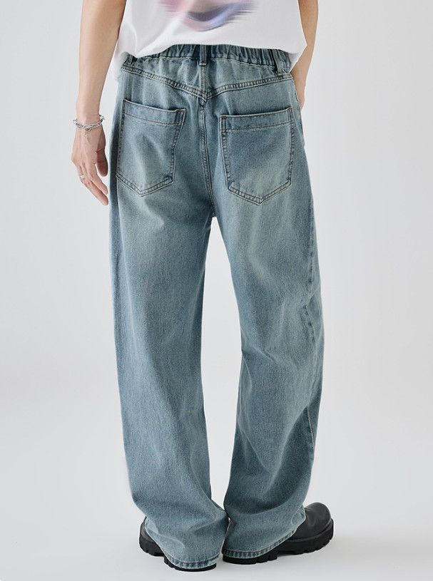Jean High-Street Retro Men's Loose-Fit Straight-Leg Casual Jeans Size US 32 / EU 48 - 5 Thumbnail
