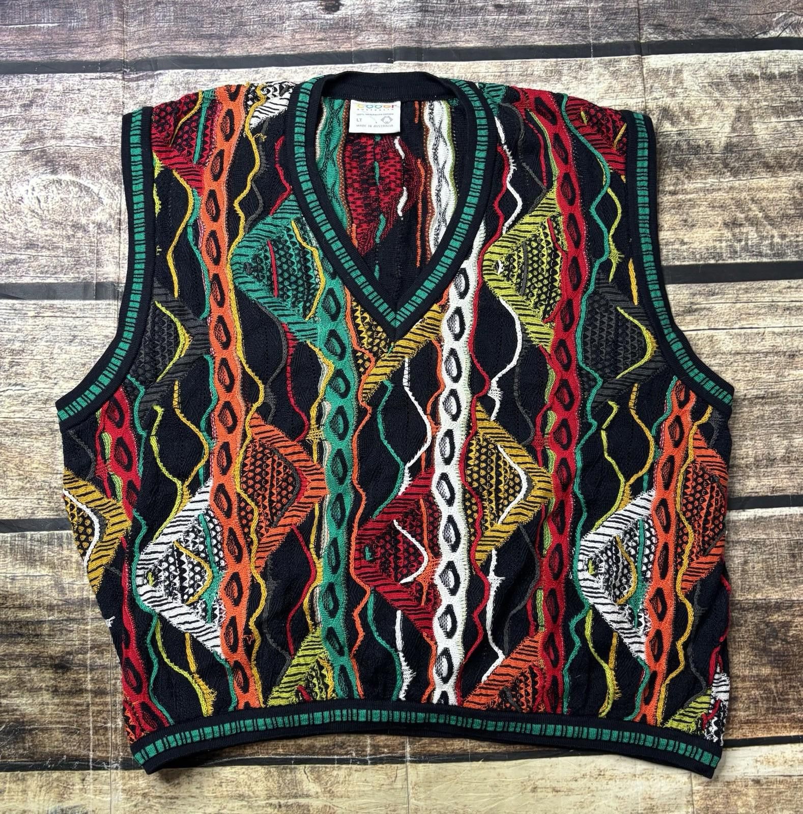 Coogi Coogi Sweater Vest Mens L 3D Knit Colorful Mercerized Cotton Size US L / EU 52-54 / 3 - 1 Thumbnail