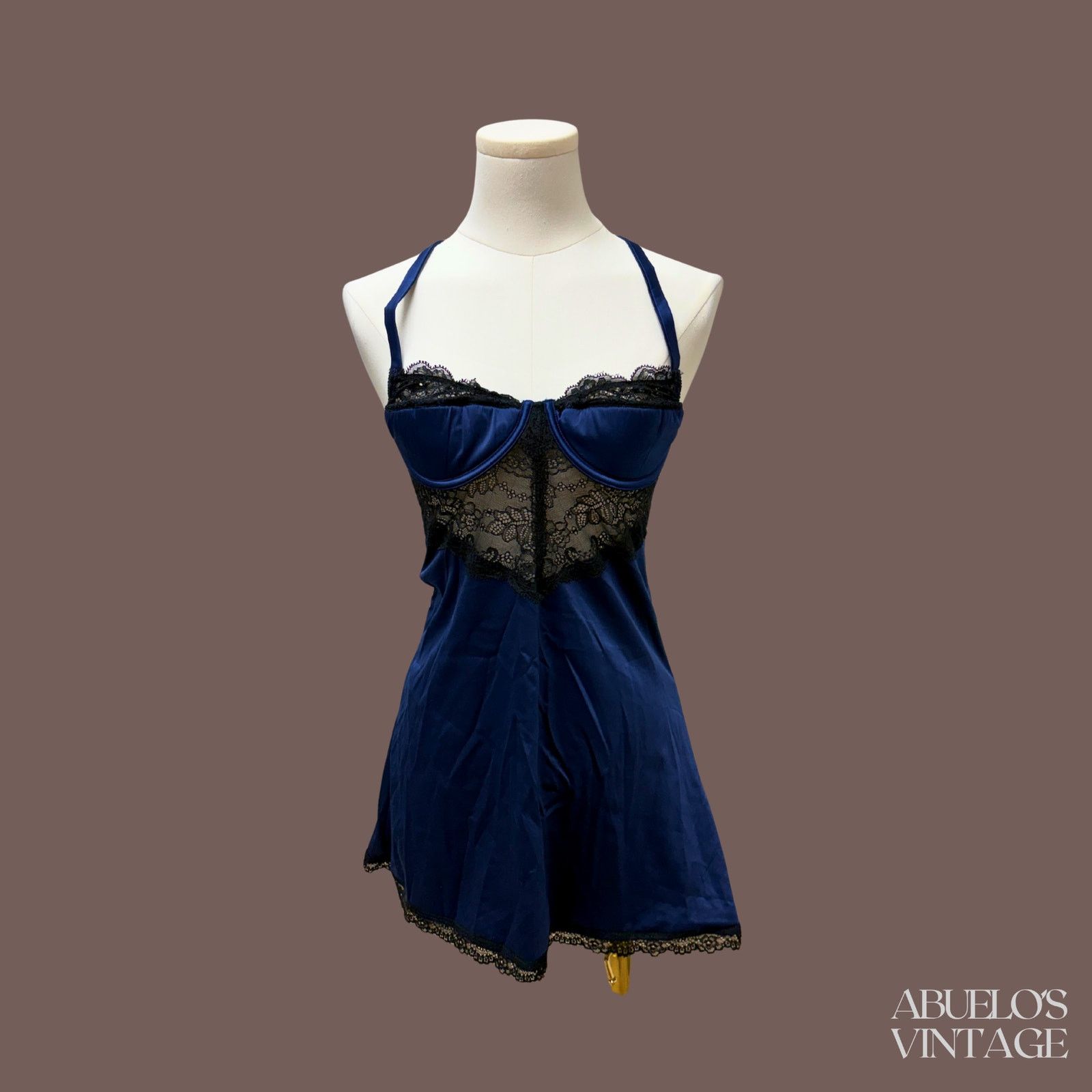 Vintage VTG Lace Slip Dress | Fredericks Blue | Y2K | Grailed