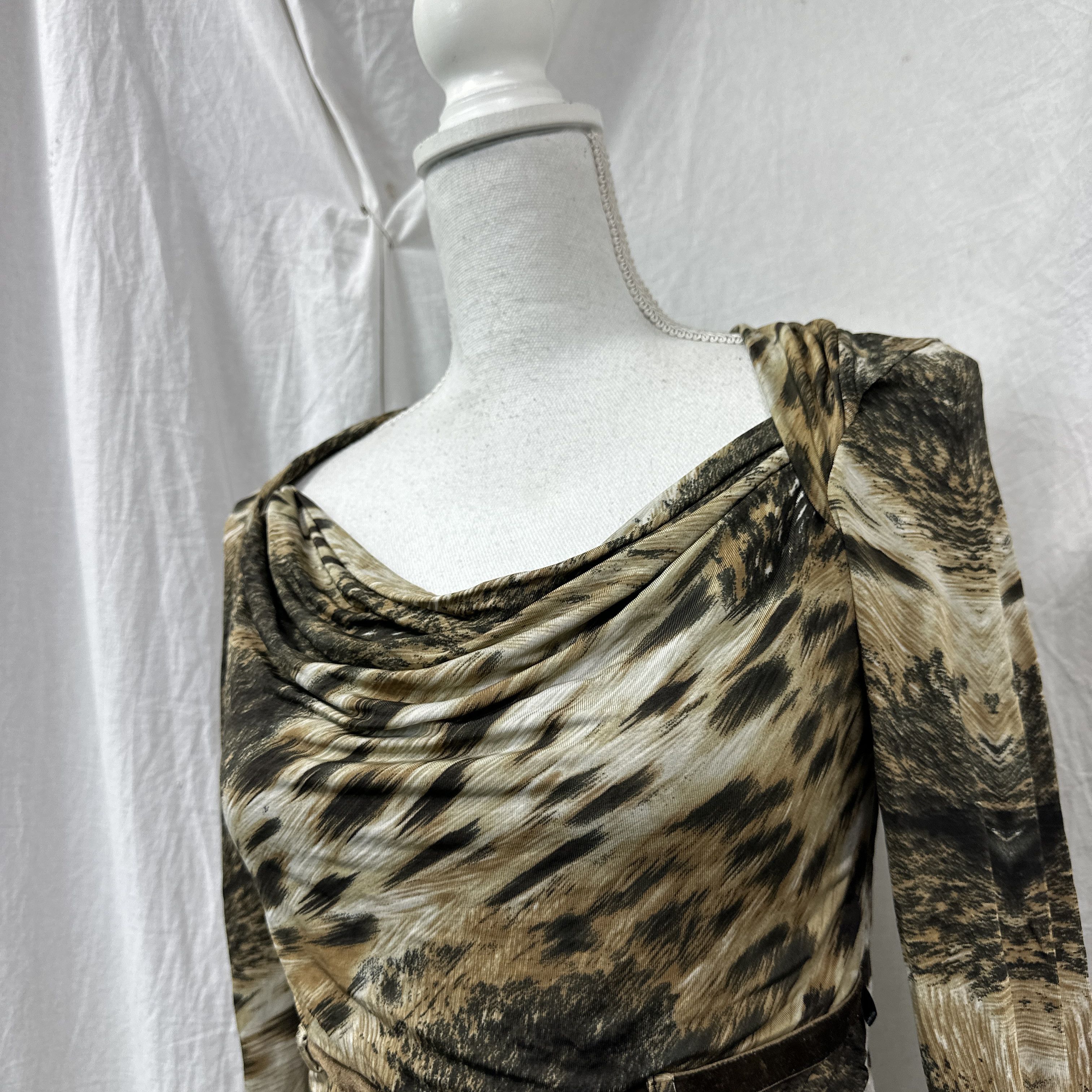 Roberto Cavalli Vintage Avant Garde Roberto Cavalli Animal Print Top 00s Size L / US 10 / IT 46 - 7 Thumbnail