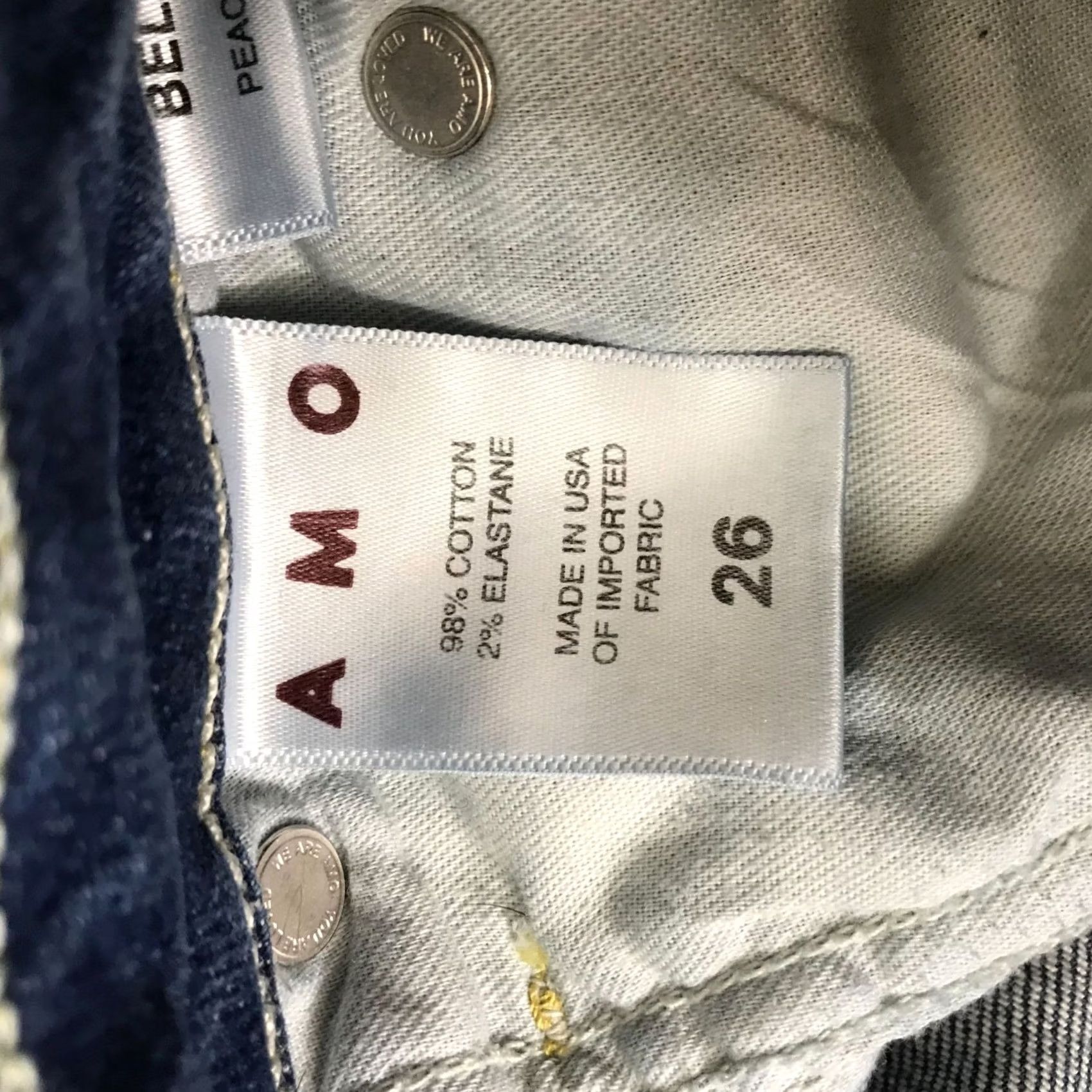 AMO AMO Womens 26 Blue Denim Bella 5 Pocket Jeans Size 26" / US 2 / IT 38 - 8 Thumbnail