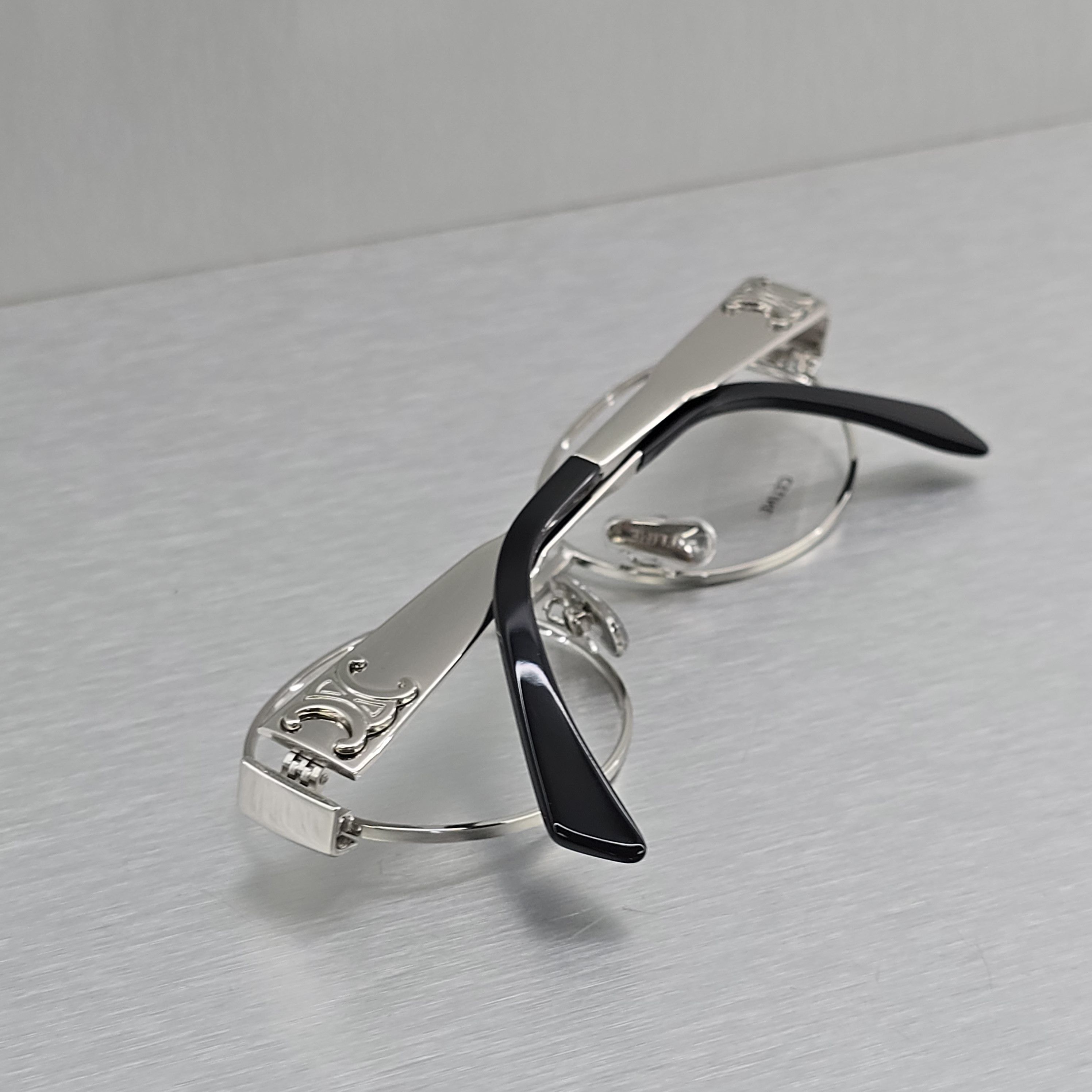 Celine CELINE Metal Triomphe CL50140U 016 Oval Glasses SILVER Size ONE SIZE - 2 Thumbnail