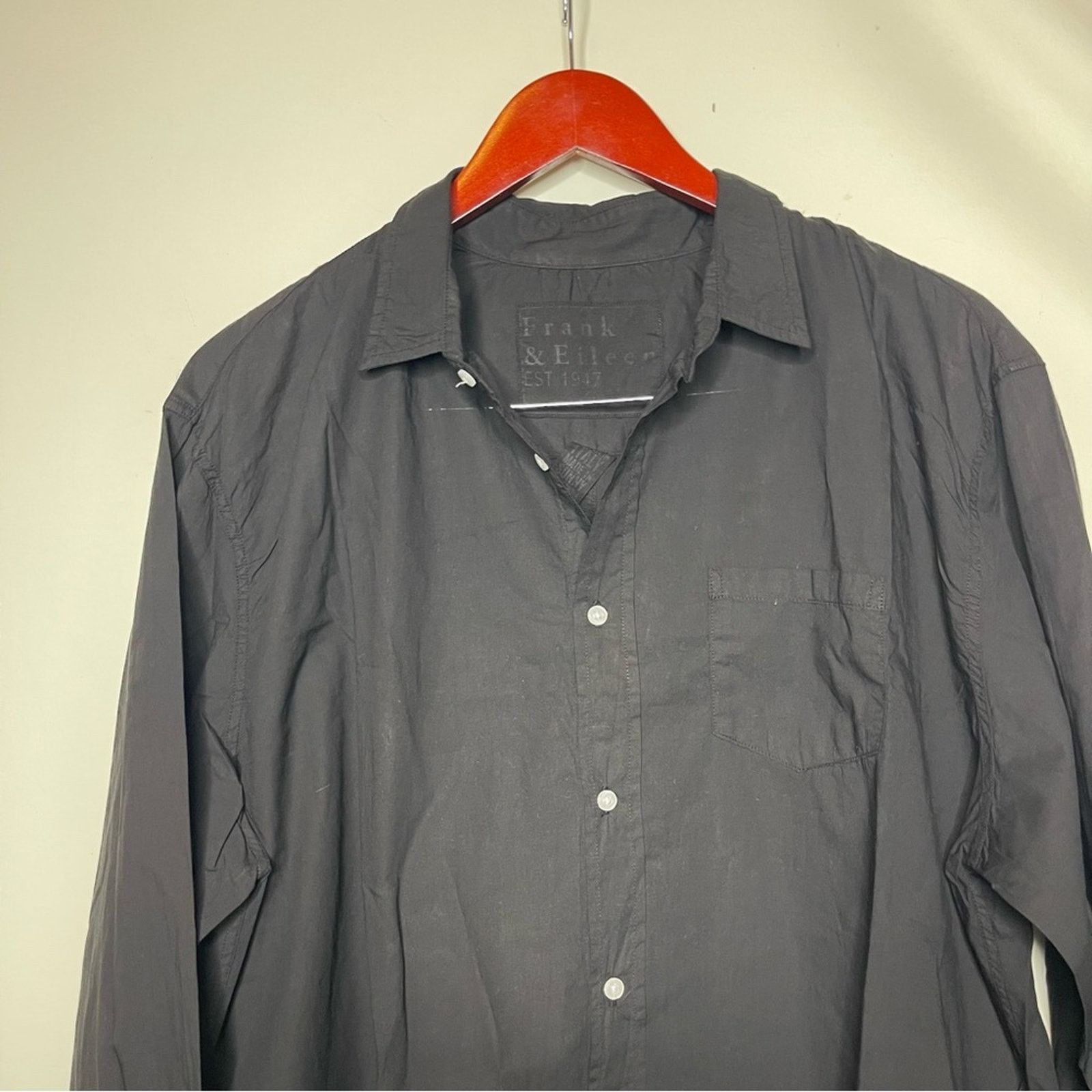 Frank & Eileen Frank & Eileen Button up LUKE Shirt Black Cotton lightweight Size US XL / EU 56 / 4 - 8 Thumbnail