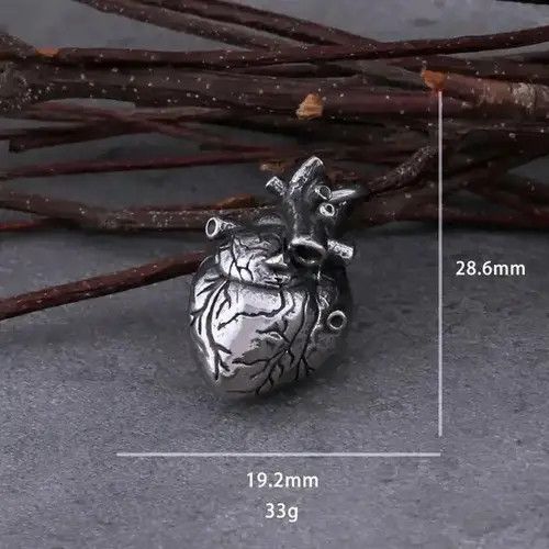 Vintage Anatomical Heart Pendant Necklace Size ONE SIZE - 2 Thumbnail