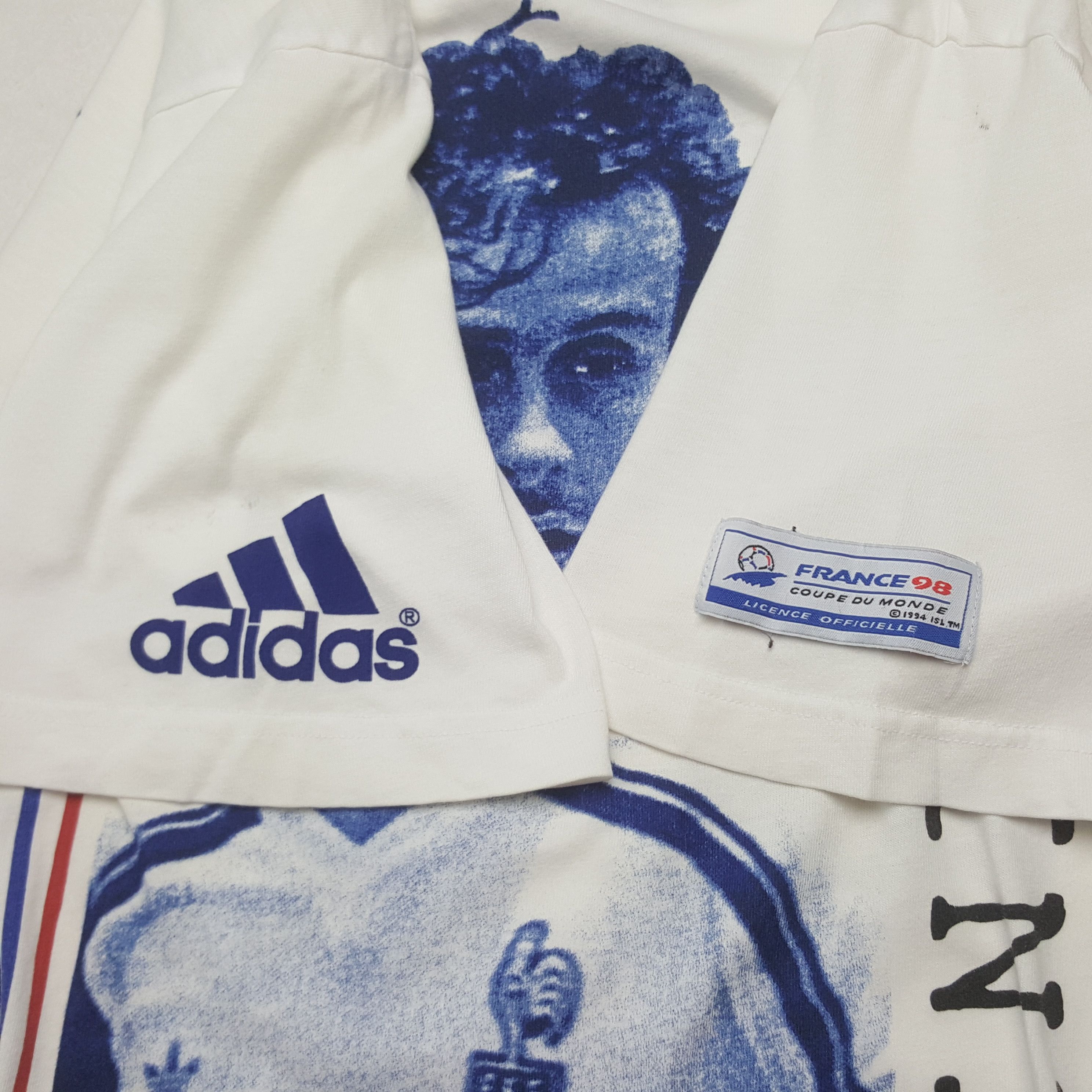 Adidas × Vintage Vintage Adidas 98 France Michel Plantini Sportwear T-shirt Size US M / EU 48-50 / 2 - 9 Thumbnail