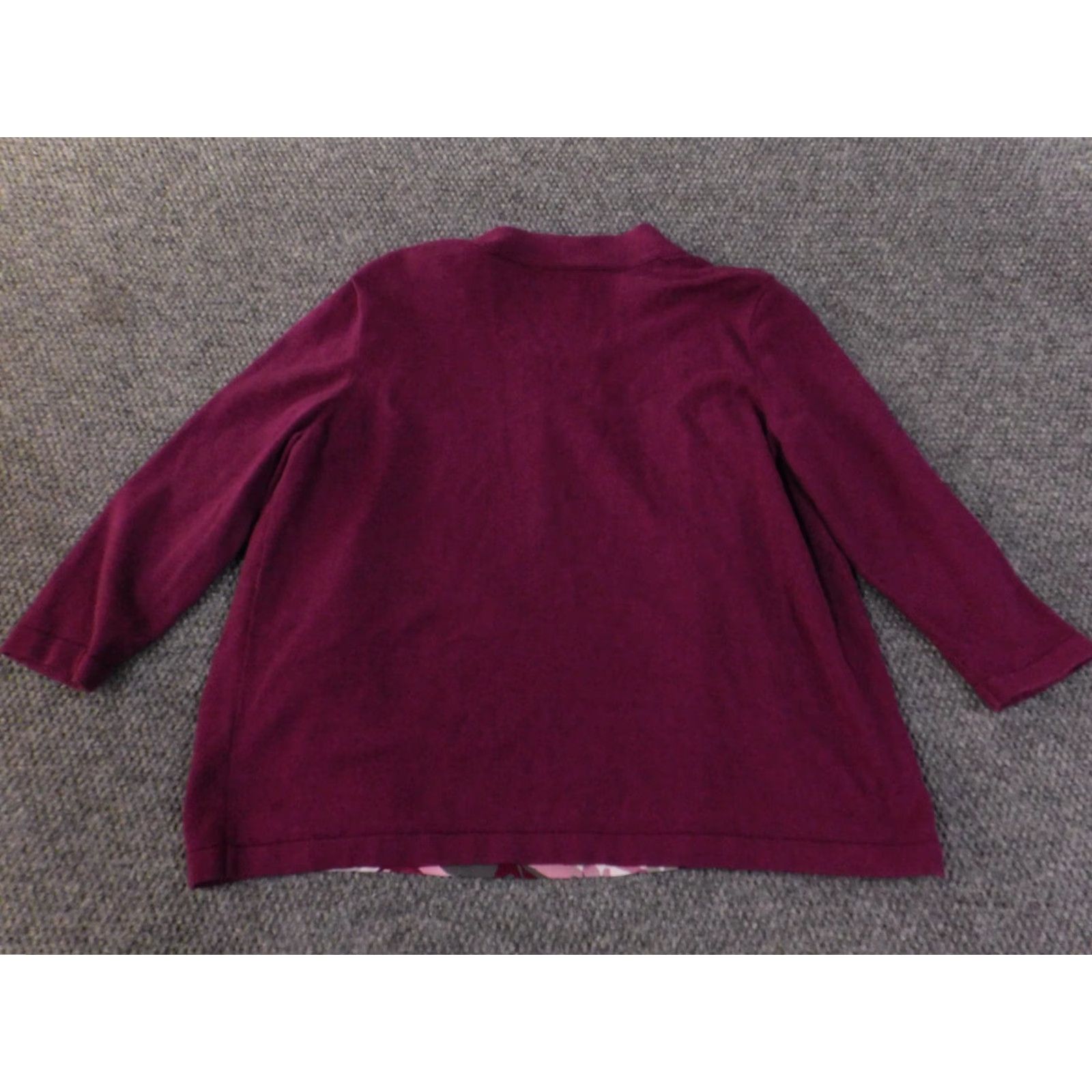 Vintage Alfred Dunner Sweater Cardigan XL Purple Floral Lined Rayon Womens Knit Raglan Sleeve Round Neck Modern American Size XL / US 12-14 / IT 48-50 - 7 Thumbnail