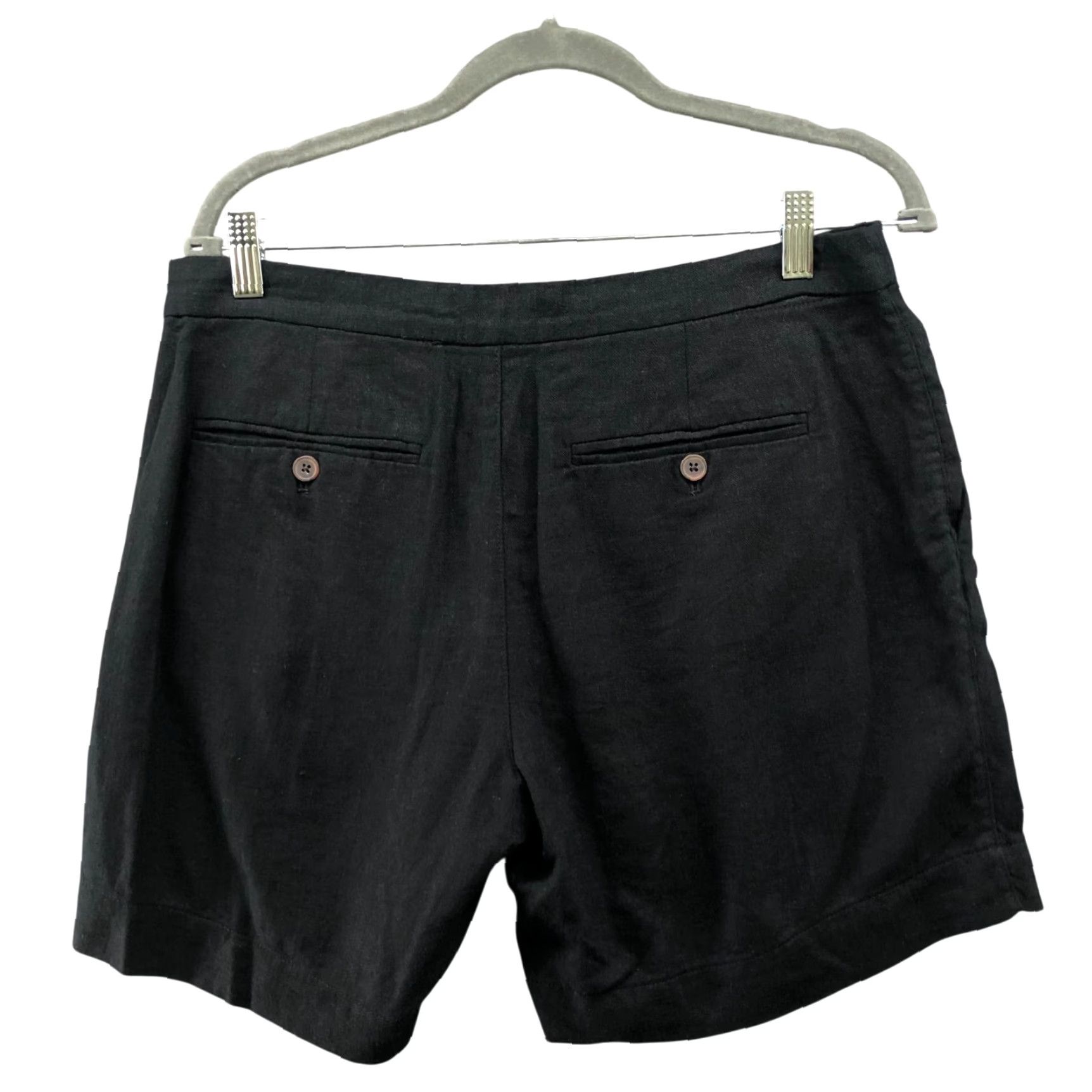 Old Navy VINTAGE Old Navy Pleated Linen Blend Shorts Womens 8 Black Trouser Short Size 30" / US 8 / IT 44 - 2 Thumbnail