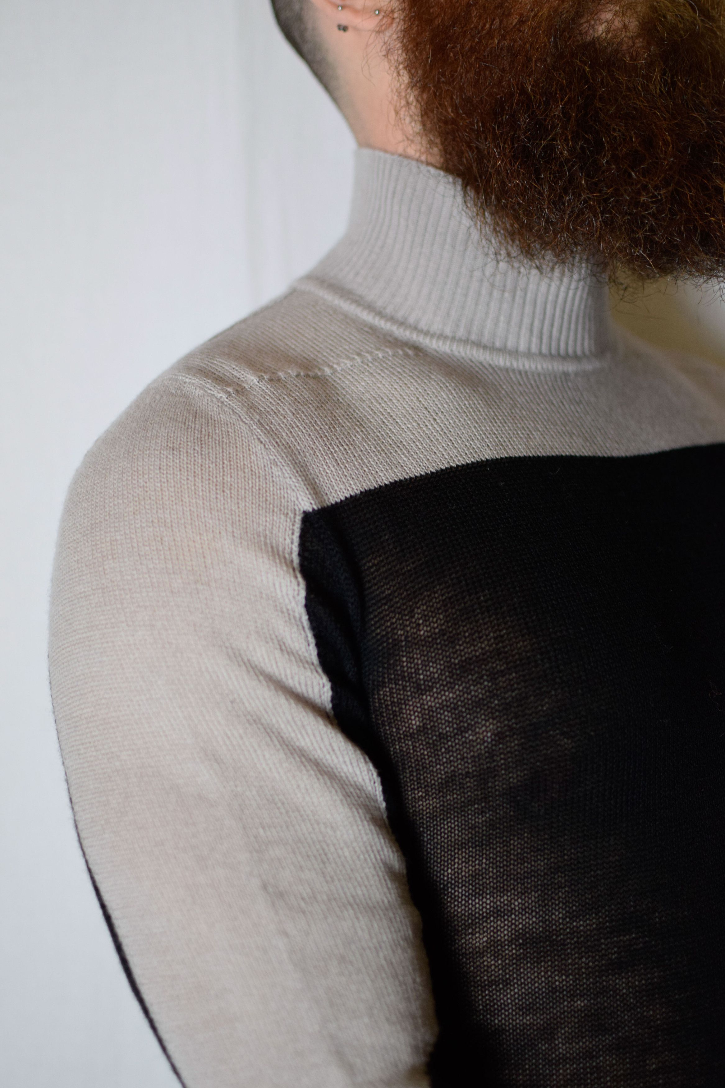 Rick Owens Rick Owens AW22 Color Block Turtleneck - RU02A5642-KNSI Size US M / EU 48-50 / 2 - 7 Thumbnail