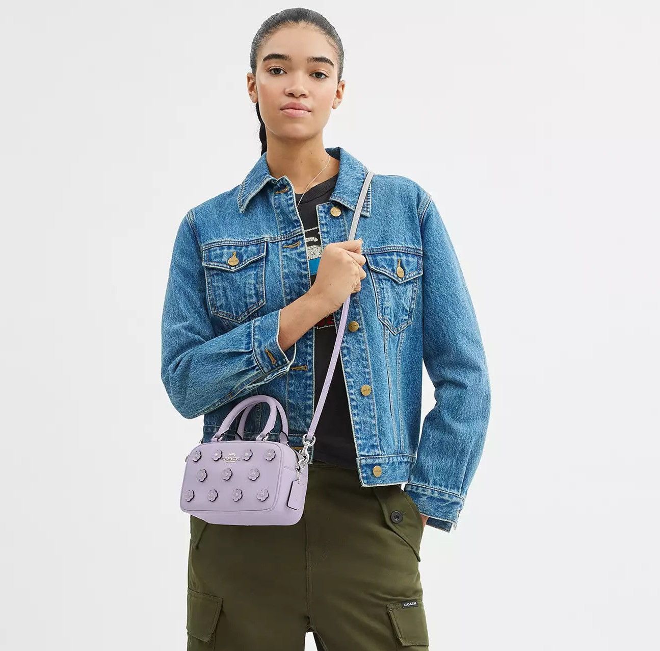 Coach Satchel Crossbody Bag With Floral Applique CAJ99 Size ONE SIZE - 8 Thumbnail