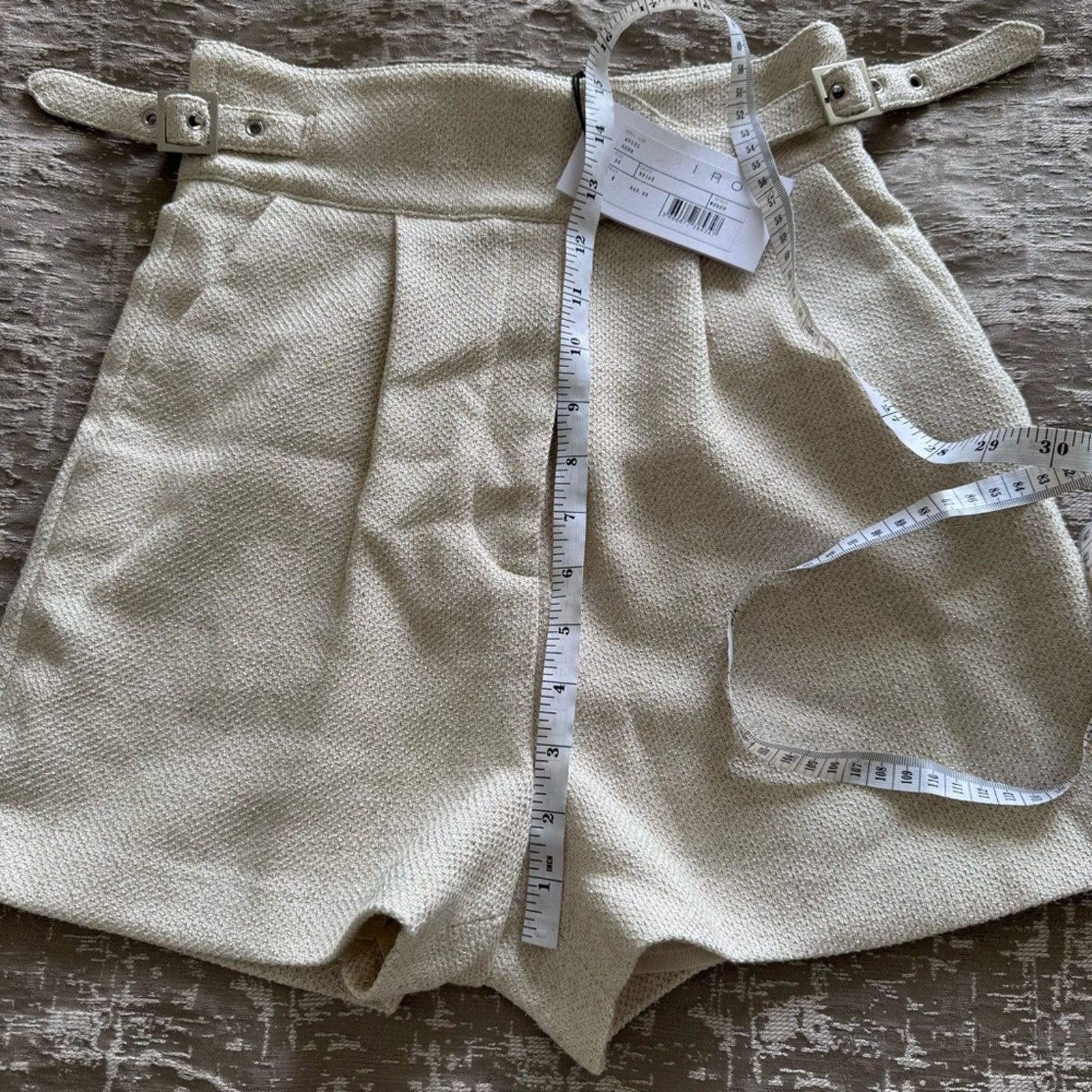 Iro NWT! IRO Cream Women's Shorts, High Waisted, Size 36 Size 26" / US 2 / IT 38 - 7 Thumbnail