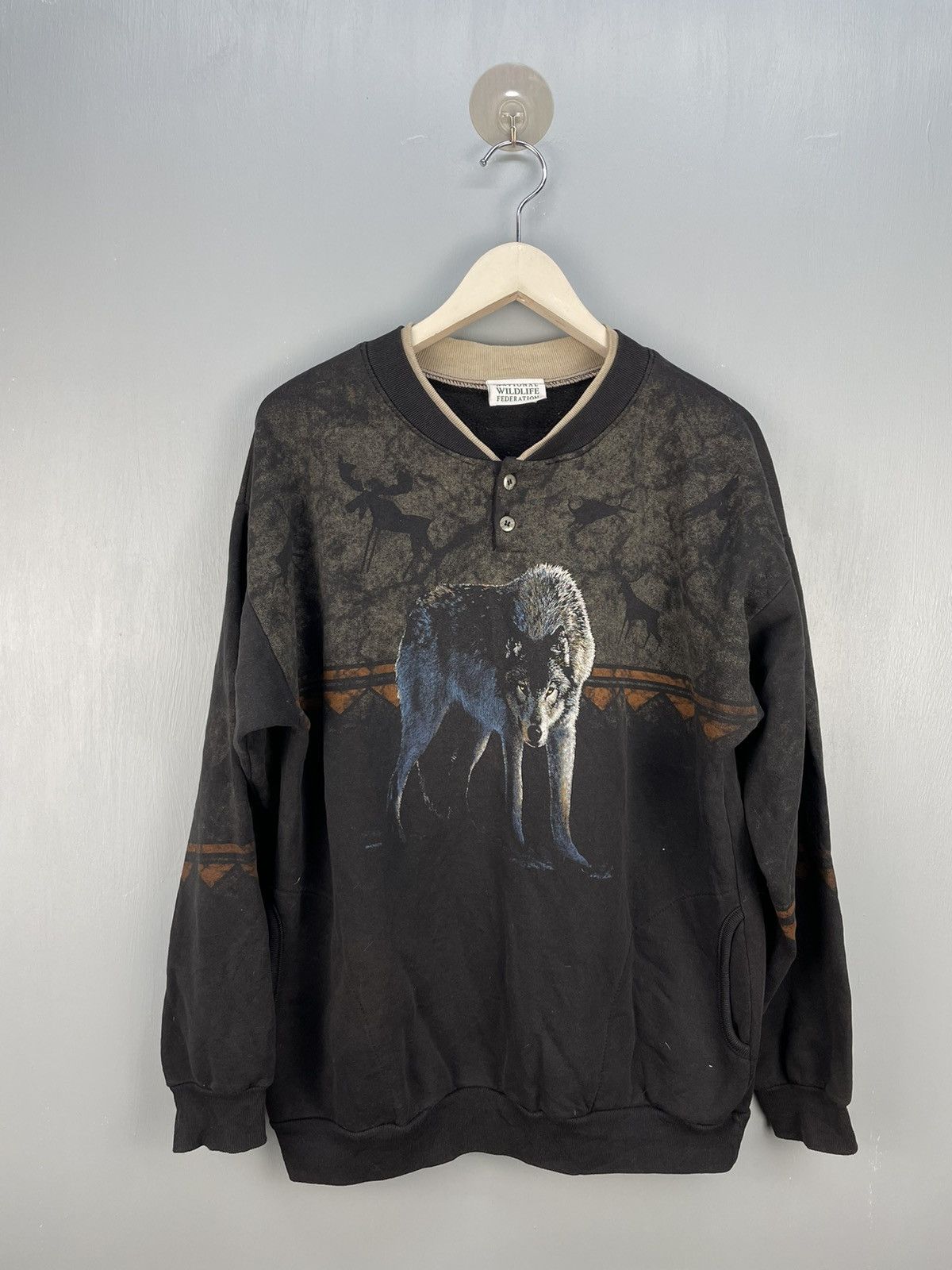 Habitat Vintage National Wildlife Federation Wolf sweatshirt Size US M / EU 48-50 / 2 - 1 Thumbnail