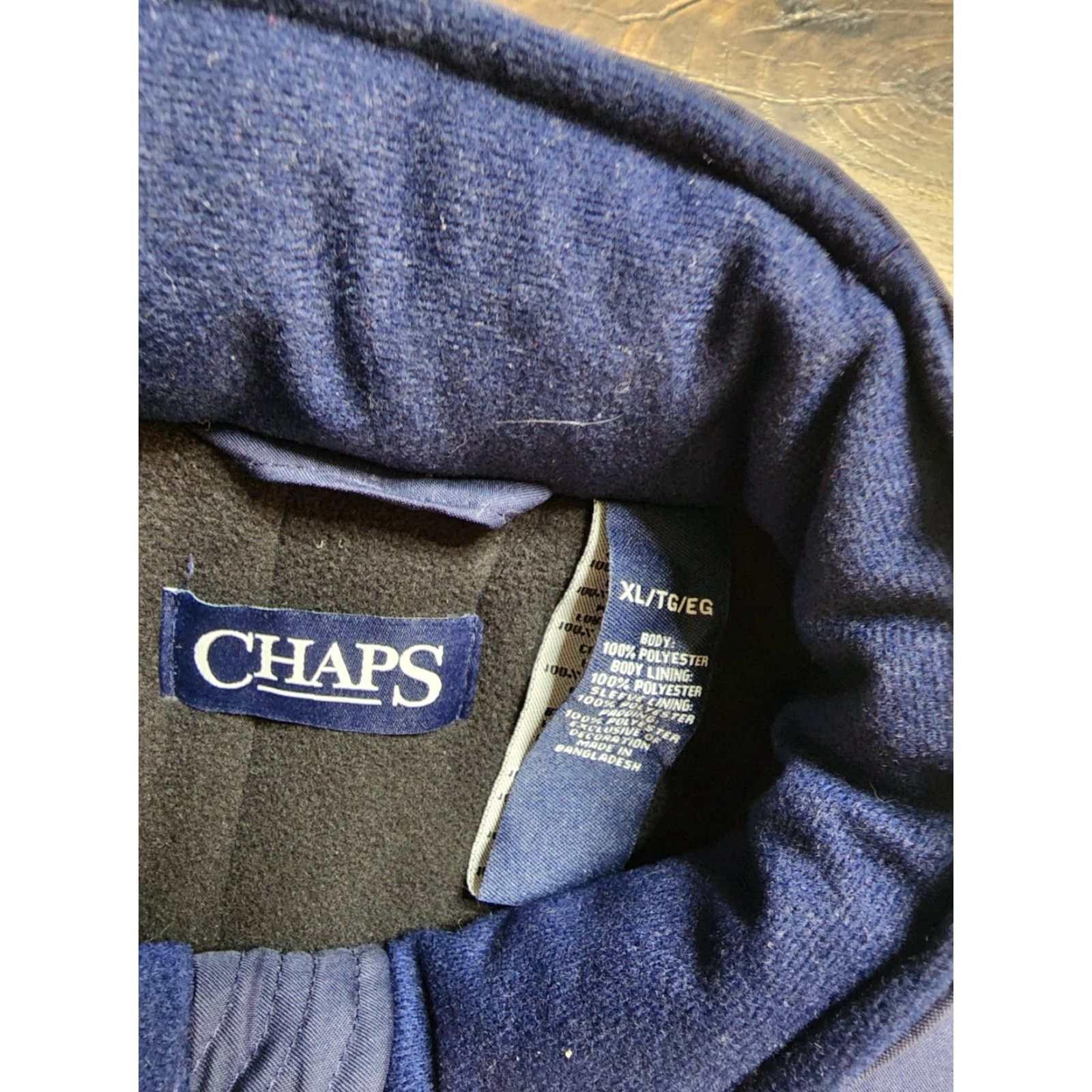 Ralph Lauren VINTAGE Ralph Lauren Chaps Jacket Bomber Blue XL Hooded Lined Fleece Hidden Hood Mens Size US XL / EU 56 / 4 - 2 Thumbnail