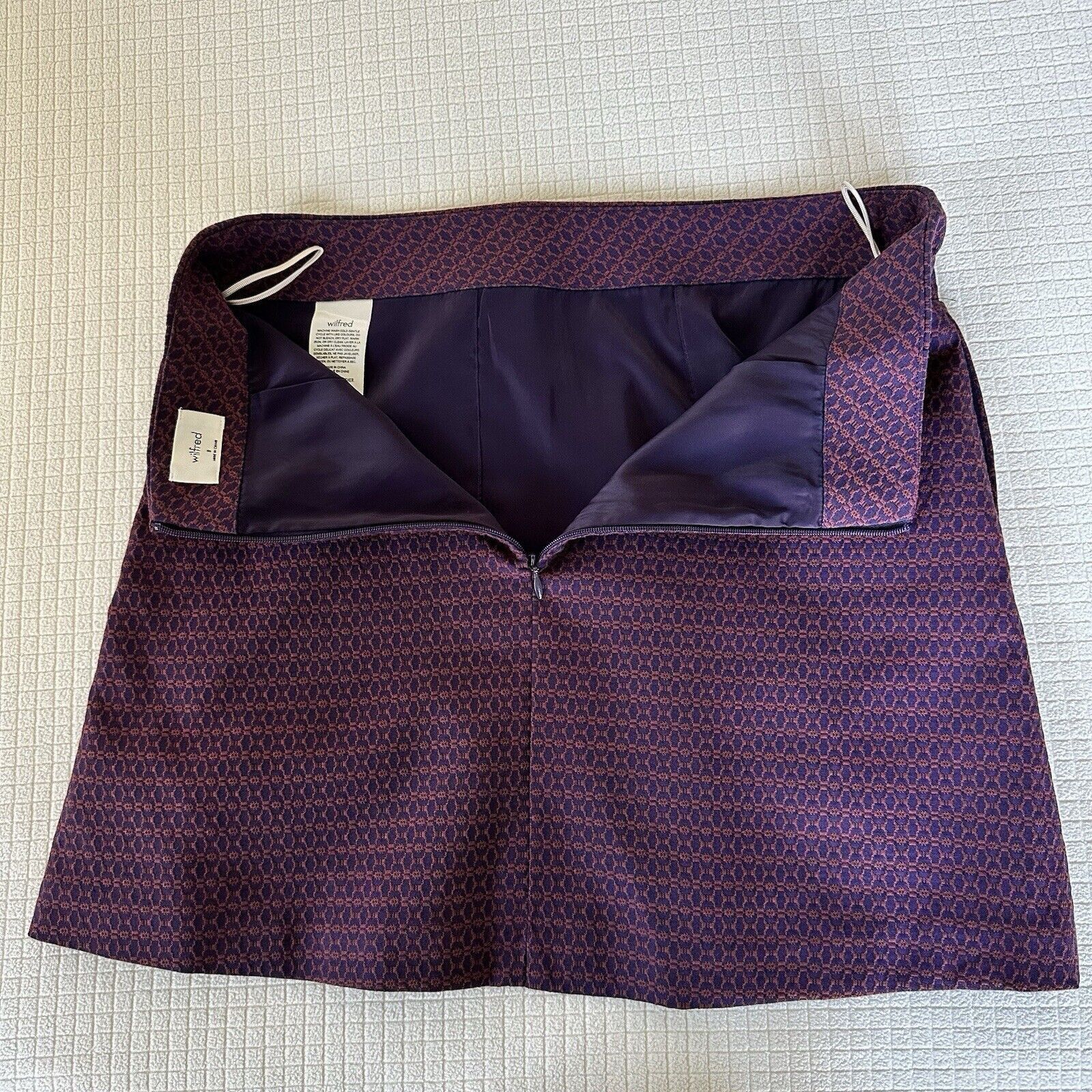 Aritzia Aritzia Wilfred A Line Mini Skirt Purple Burgundy Size 8 Size 28" / US 6 / IT 42 - 9 Thumbnail