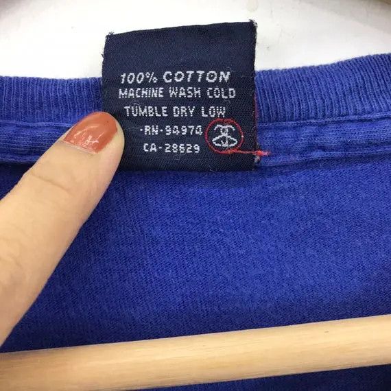 Stussy Vtg 90’ STUSSY HIBISCUS Made In USA Blue Tee Shirt Size US L / EU 52-54 / 3 - 6 Thumbnail