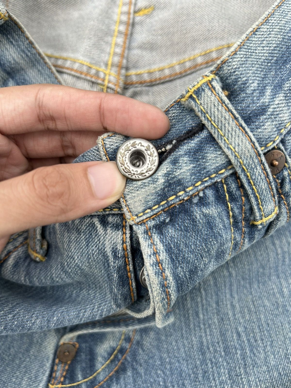 Japanese Brand × Kapital × Vintage Evisu Selvedge Distressed Evisu Paris Denim Jeans Size US 30 / EU 46 - 14 Thumbnail
