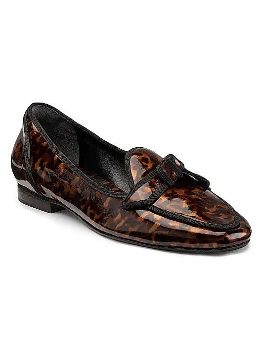 Alexandre Birman os11x1225 Tortoise-Leather Loafers in Multicolor Size US 8 / IT 38 - 2 Thumbnail