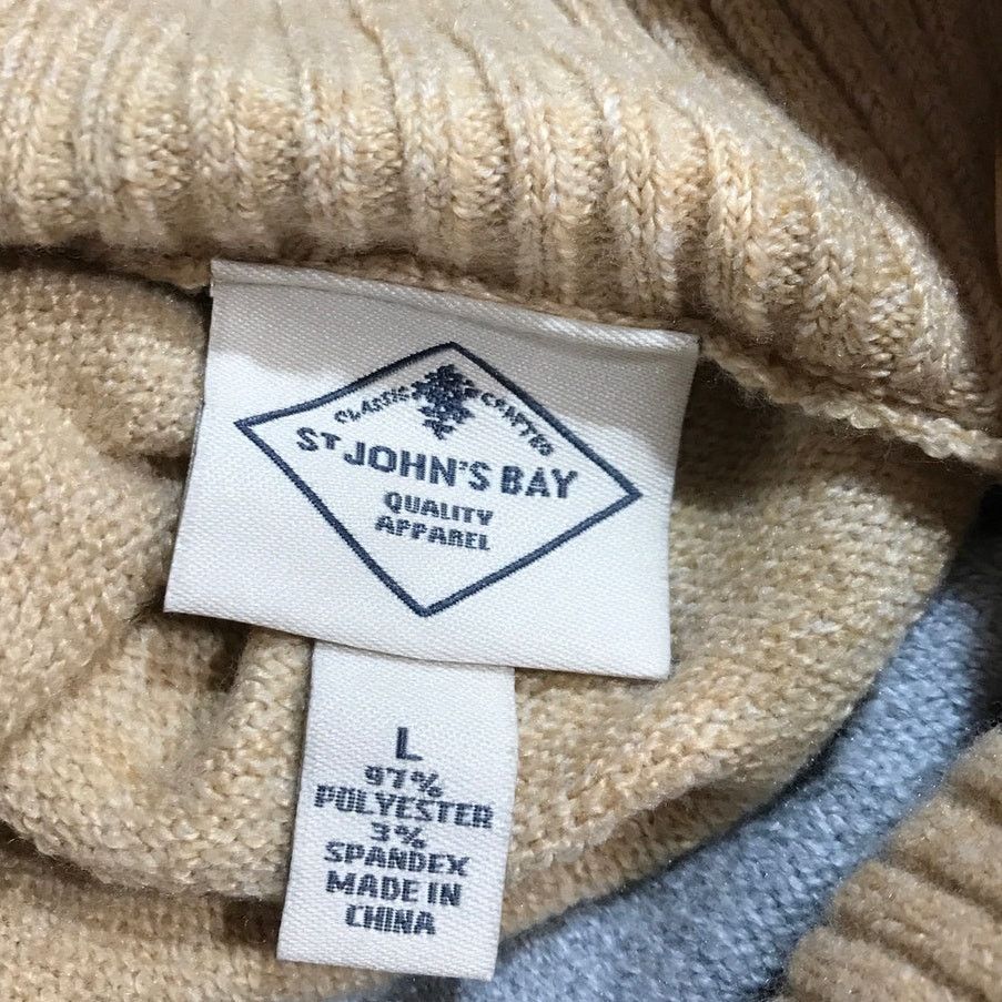 St. Johns Bay St John’s Bay Striped High Neck Long Sleeve Sweater L Size L / US 10 / IT 46 - 3 Thumbnail
