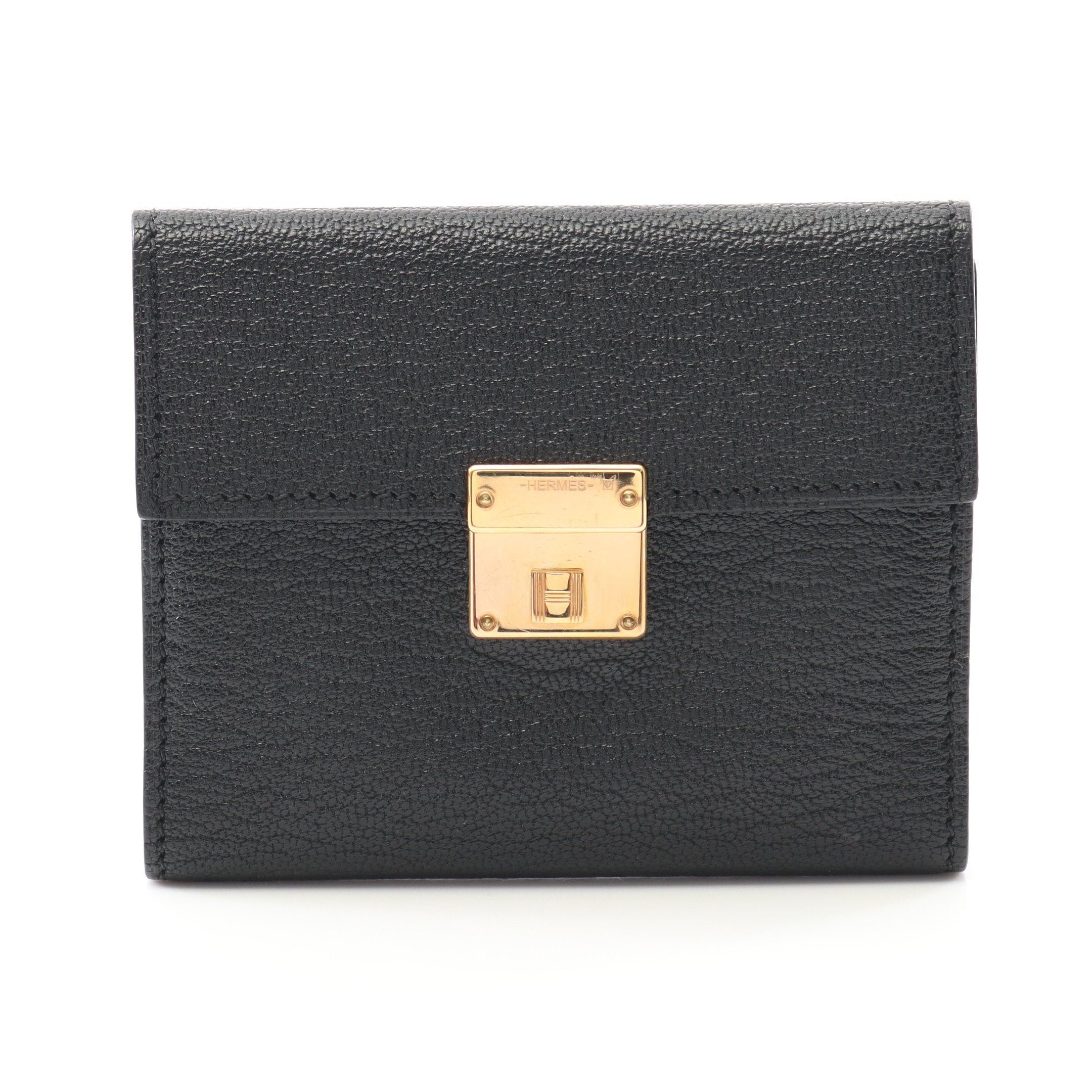 Hermes Hermes Click Card Case Chevre Black Pink Gold Hardware Y Stamp Size ONE SIZE - 1 Thumbnail