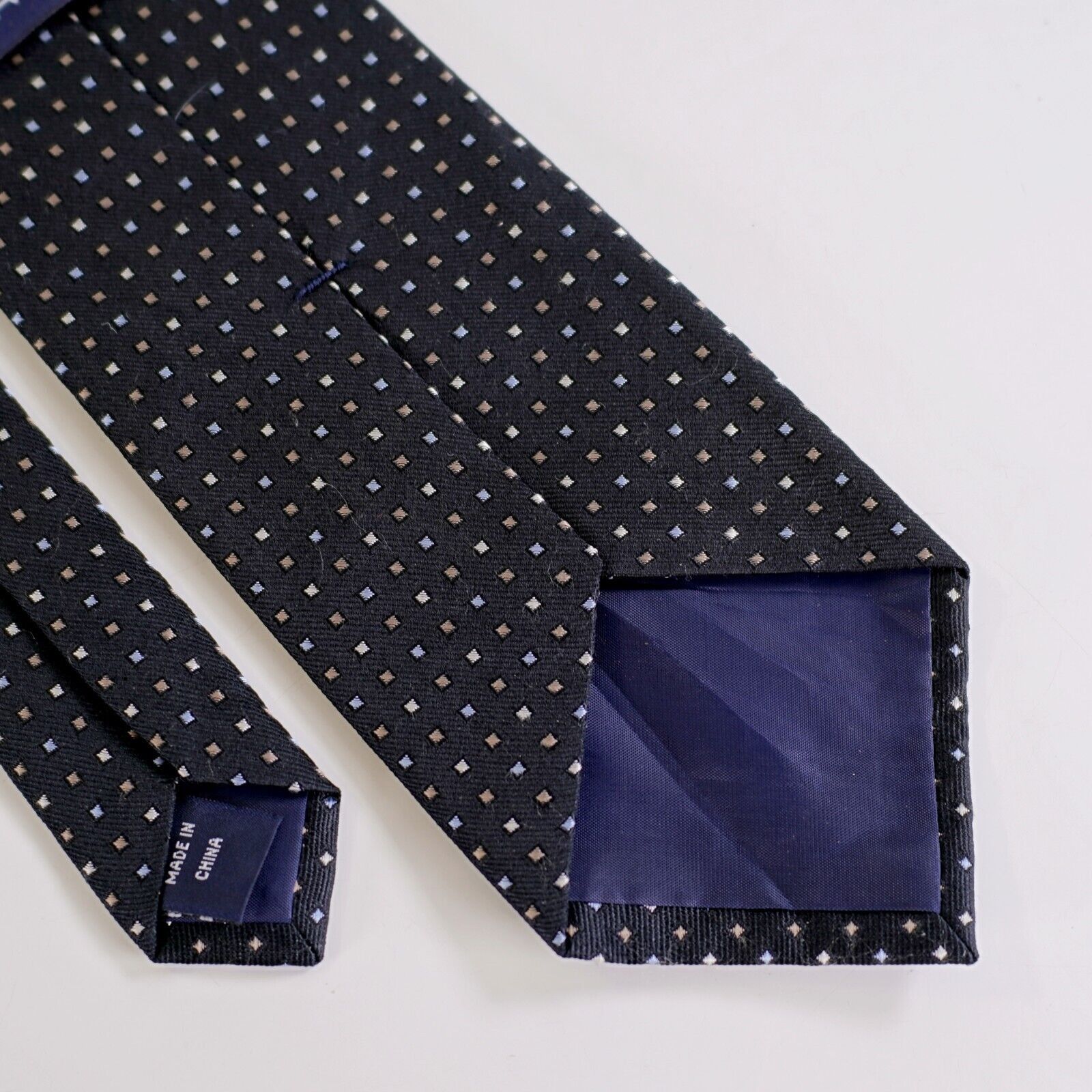 Nautica Nautica Black W/ Blue White Brown Geometric Woven Silk Tie Size ONE SIZE - 6 Thumbnail