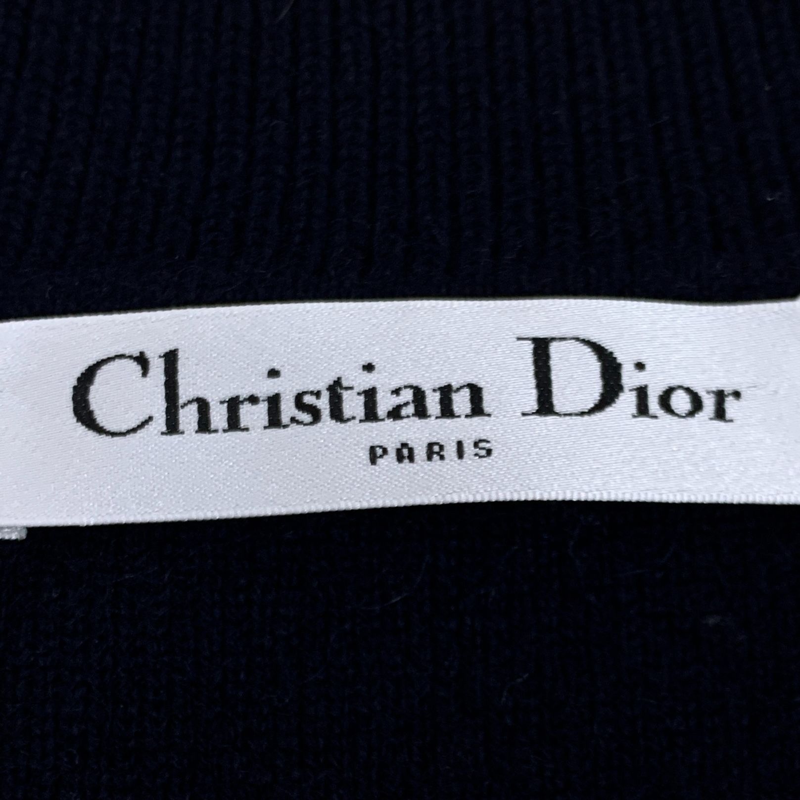 Dior Christian Dior Navy Blue & Beige Striped Cashmere Blend Knit Size 26" / US 2 / IT 38 - 2 Thumbnail