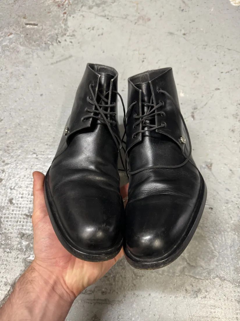 Designer × Vintage 2000s Gianni Versace Black Leather Boots Size US 8 / IT 38 - 7 Thumbnail