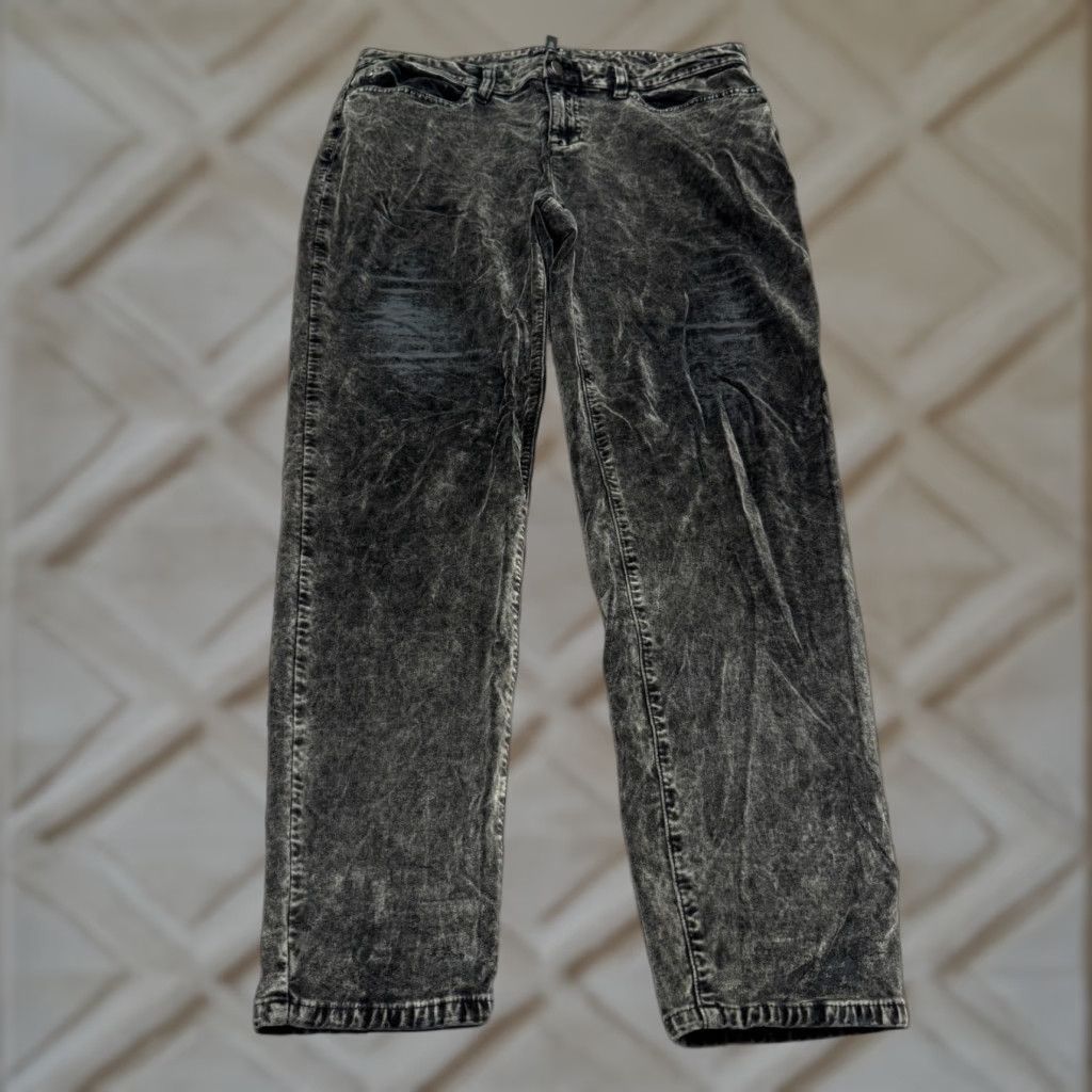 Eileen Fisher VINTAGE Eileen Fisher Womens Jeans Stretch Velour Acid Washed Black 12P High Rise 32x28 Streetwear Casual Size 34" / US 12 / IT 48 - 1 Thumbnail