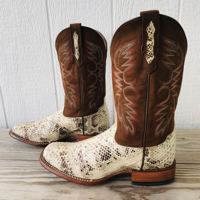 Cody james cody james natural python men cinnamon brown cowboy boot 9 d