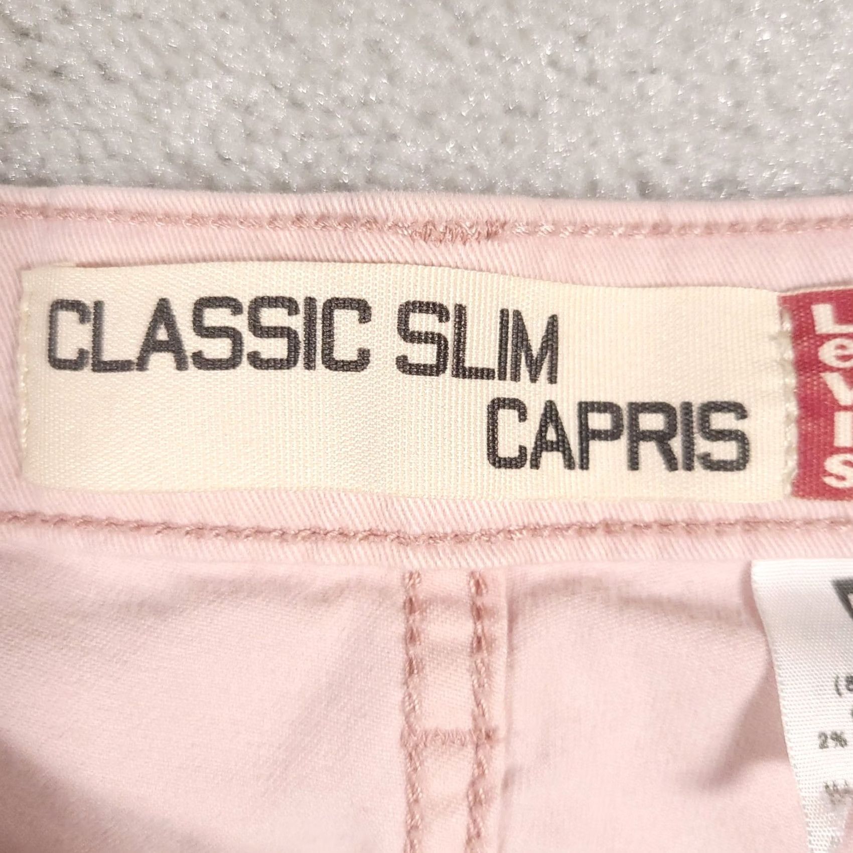 Levi's Levi's Classic Slim Capris Womens 18 Pink Stretch Cropped Pants Casual Summer Capris Slit Pockets Logo Button Denim Cotton Spandex Slim Size 28" / US 6 / IT 42 - 5 Thumbnail