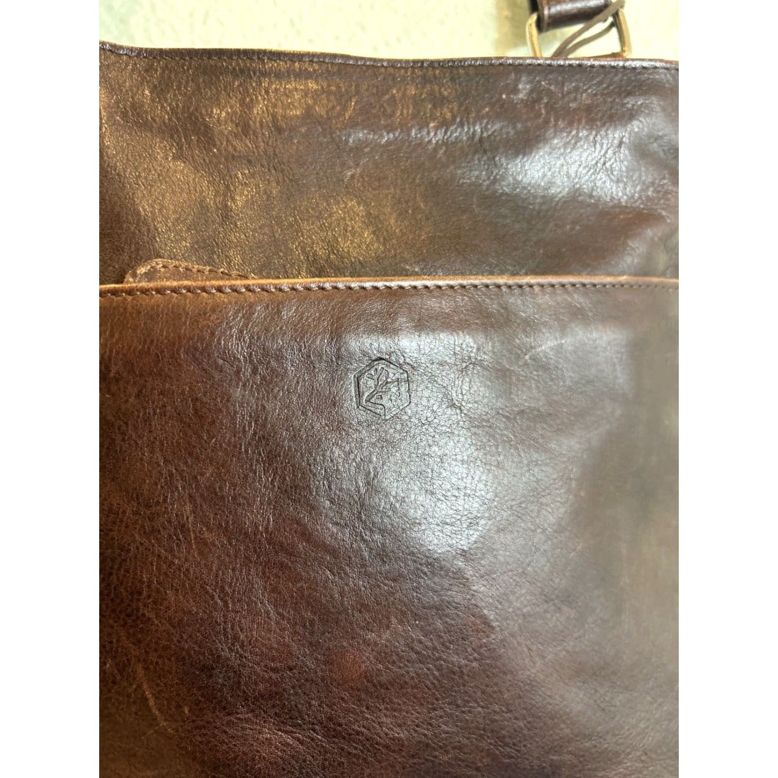 Vintage Valentina Crossbody Bag Brown Leather Made In Italy 12x10.5 Womens Size ONE SIZE - 4 Thumbnail