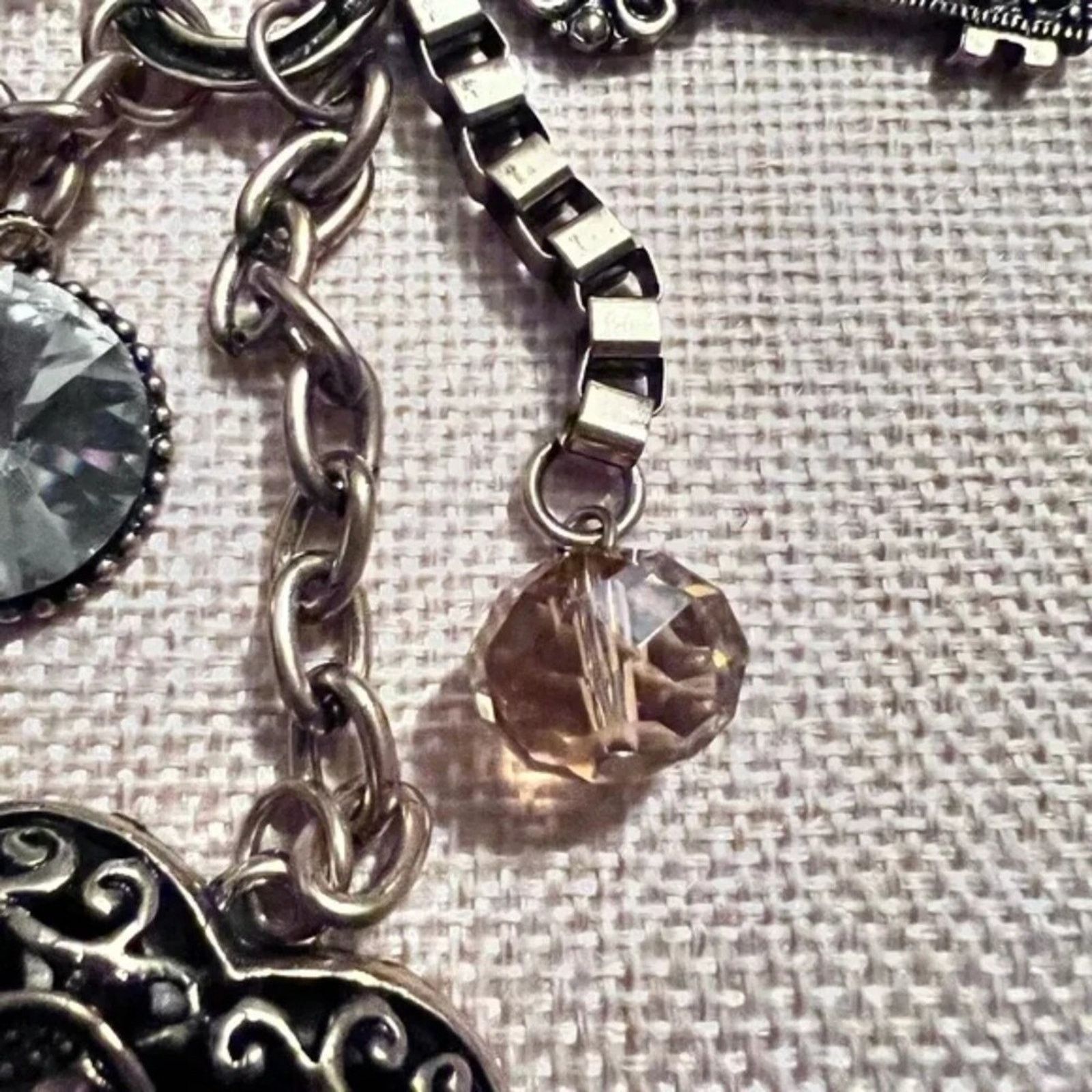 Other A&A Gold Tone Rolo Chain Charm Necklace 7 Charms 30” Size ONE SIZE - 3 Thumbnail