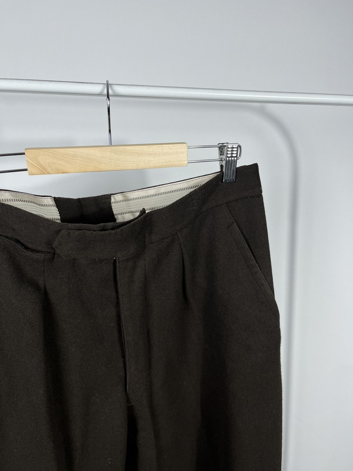 Other Vintage Wool Trousers Dark Brown High Waist Tailored Pants Size US 36 / EU 52 - 5 Thumbnail