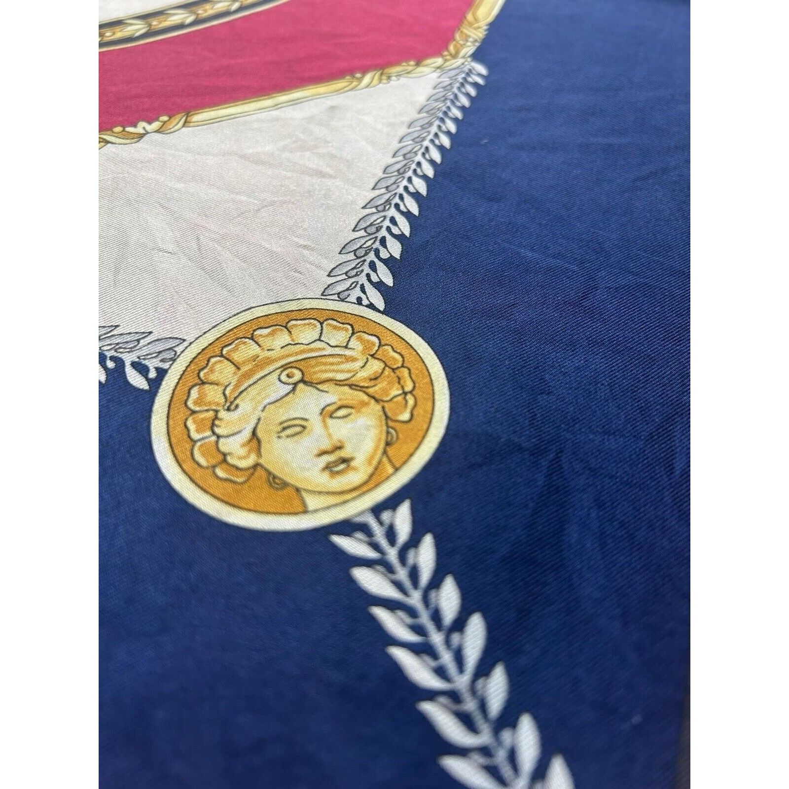 Pierre Balmain PIERRE BALMAIN Red & Blue Godess & Angels Print Silk Scarf Size ONE SIZE - 9 Thumbnail