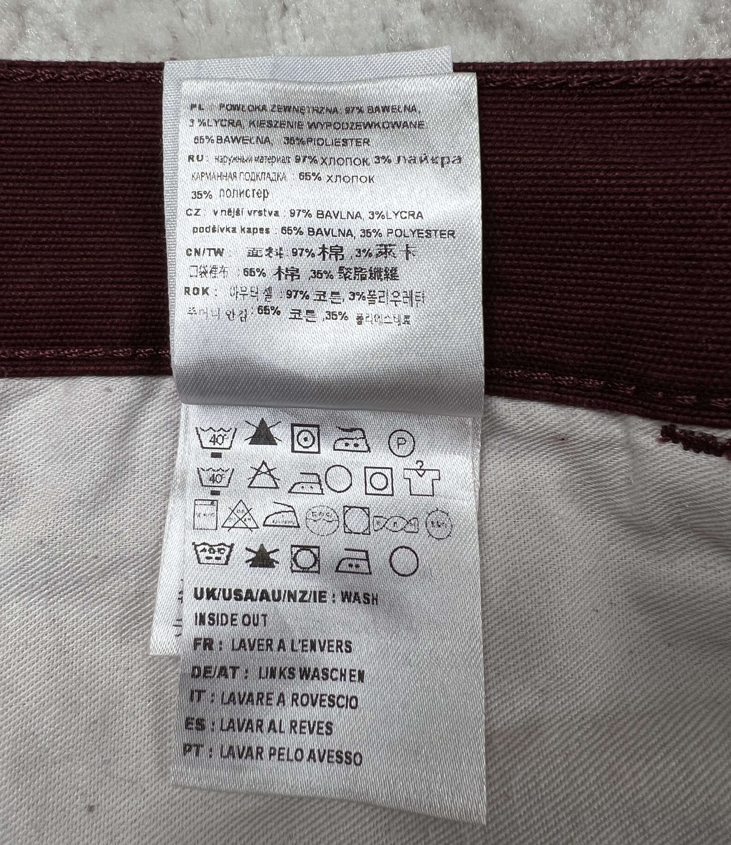 Carhartt Wip Carhartt WIP Rebel Pant Burgundy Stretch Slim Fit 31 Size US 31 - 14 Thumbnail