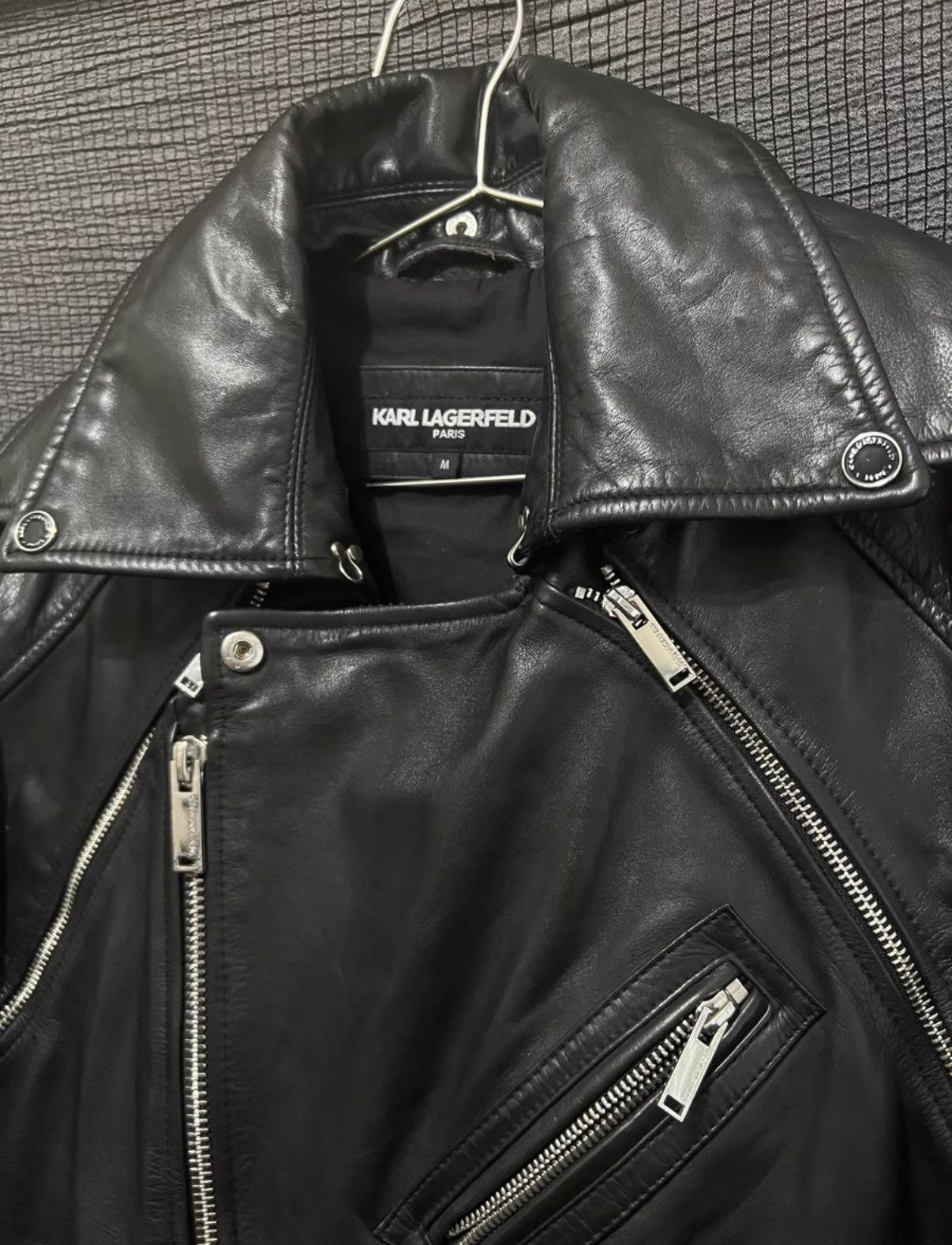 Karl Lagerfeld Karl Lagerfeld Detachable Asymmetrical Zip Leather Jacket Size US M / EU 48-50 / 2 - 2 Thumbnail