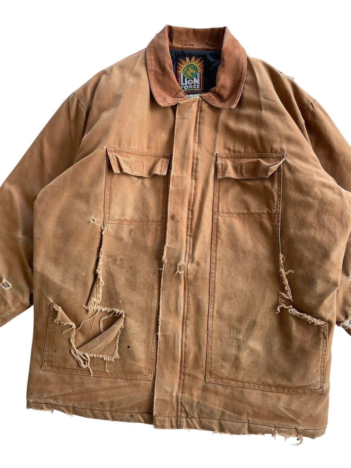 Vintage DISTRESSED❗️1990s Thrashed Workwear Jacket Size US XL / EU 56 / 4 - 8 Thumbnail
