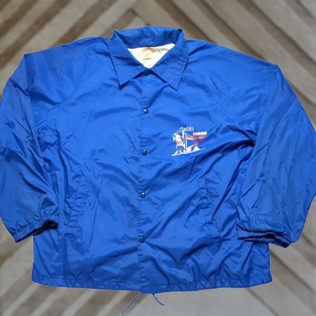 Vintage VTG 80s Herbie Famous Fireworks Auburn Sportswear Blue Coaches Jacket XXL USA Nylon Nylon Coat Sportswear Mens 2XL Blue 1980s USA Size US XXL / EU 58 / 5 - 1 Thumbnail